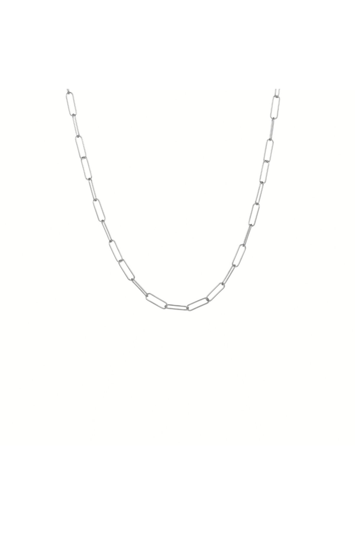 Klart Jewellery Ataç zincir Gümüş Kolye Ataş zincir 925 ayar Gümüş Kolye