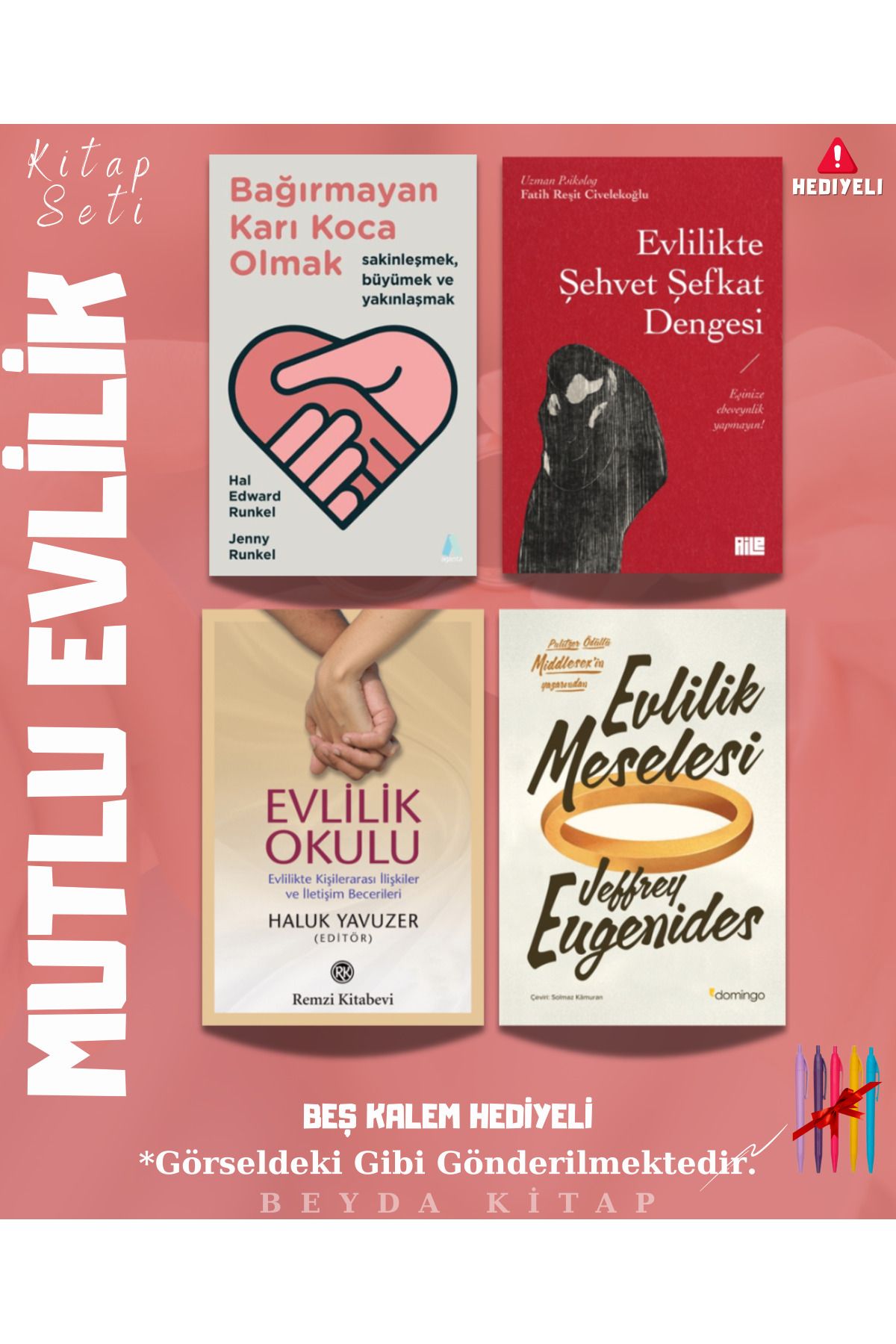 Aganta Yayınları Mutlu Evlilik Kitap Seti (4 Kitap) Bağırmayan Karı Koca Olmak, Evlilik Okulu, EVLKADY1