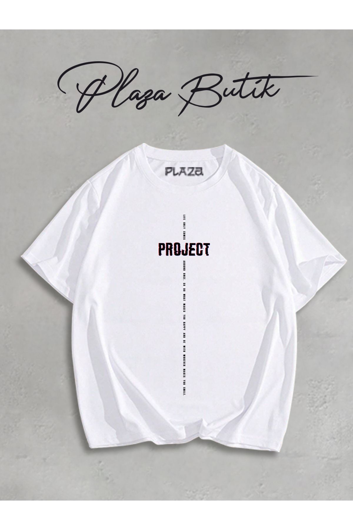 Plaza Butik Glitch Project Baskılı Oversize Tshirt