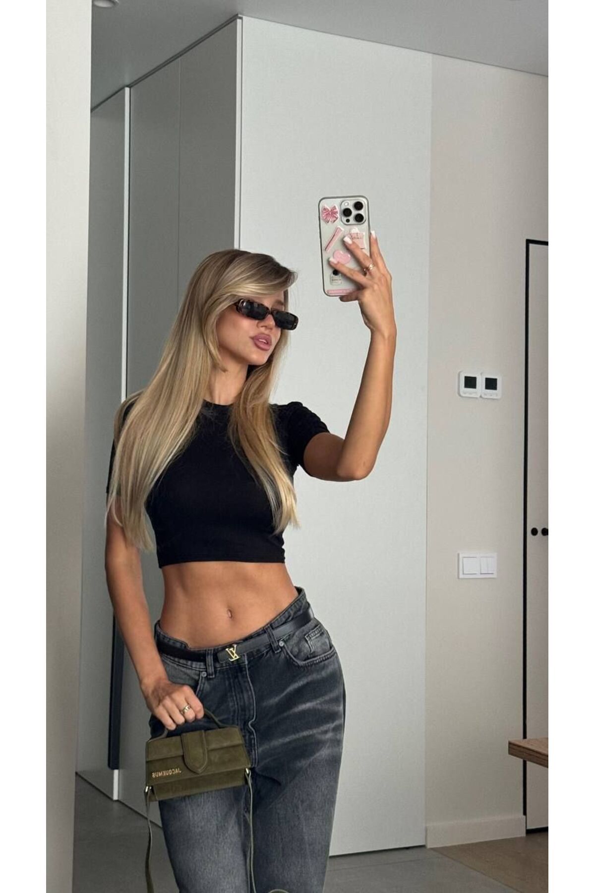 thesunfyre KADIN Bisiklet Yaka Kısa Kol Basic vücuda oturan Crop T-shirt