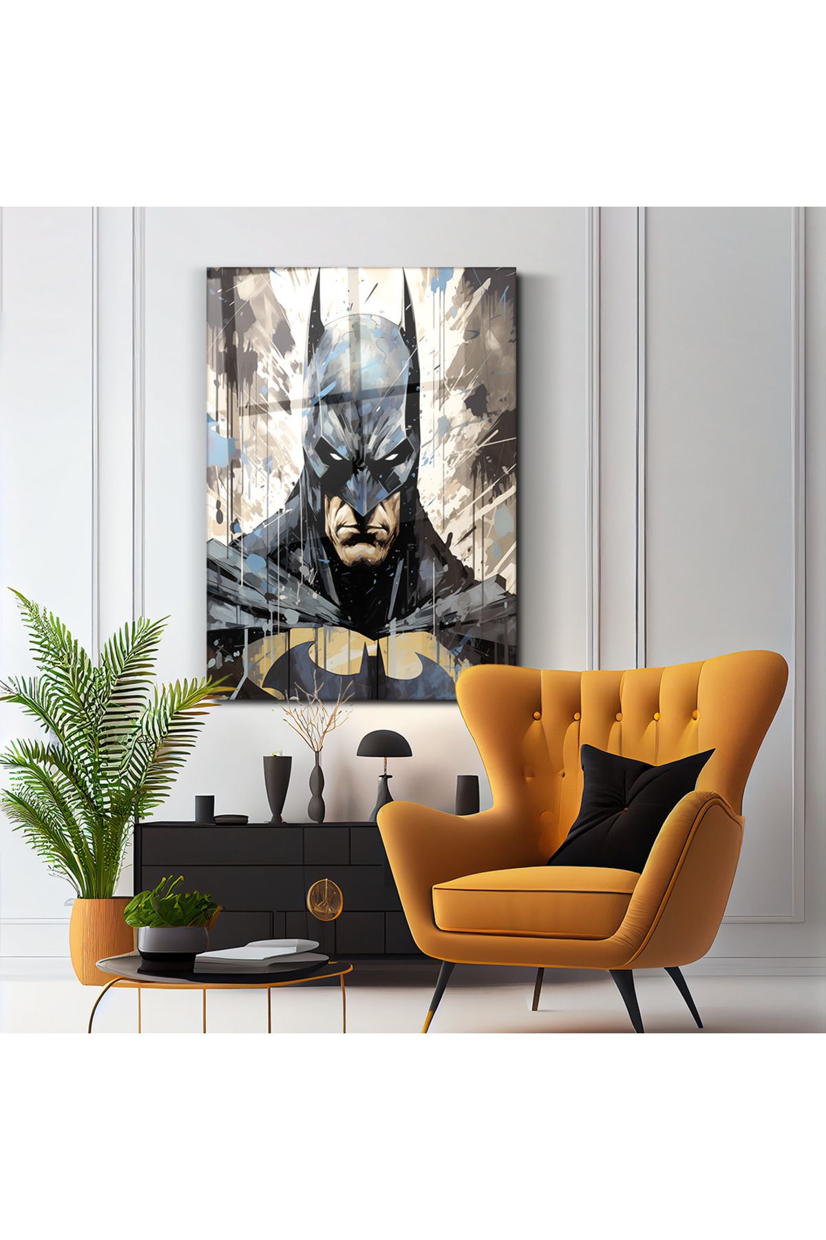 PoyKilArt Cam Tablo - Batman - Duvar dekorasyonu - Ofis dekorasyonu - Duvar tablosu - DK