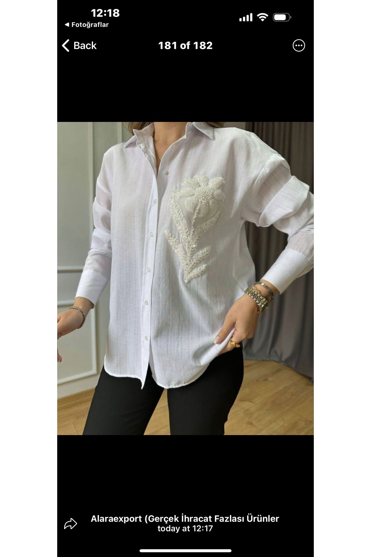 via moda Beyaz boncuklu gçmlek