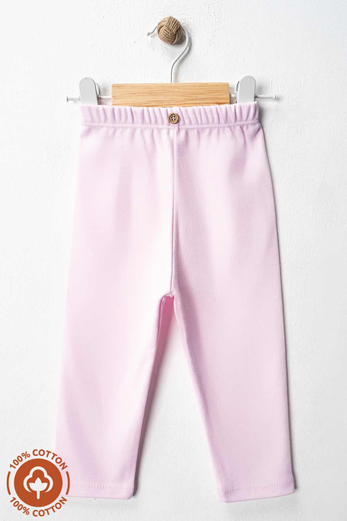 Miniel Unisex Bebek Düğme Detaylı Tayt Model %100 Organik Pamuklu Penye Bebek Pantolon Tek Alt 3Lü Set fotoğrafı 2 (önizleme)