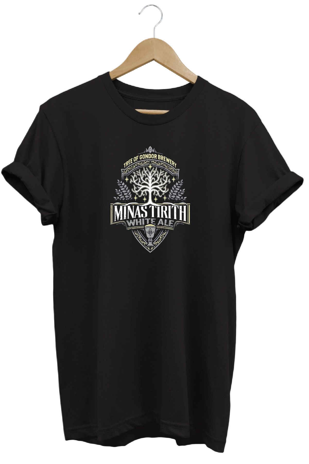 remonz Yüzüklerin Efendisi MinasTirith Ale Baskılı %100 Pamuk Regular Fit Bisiklet Yaka T-shirt