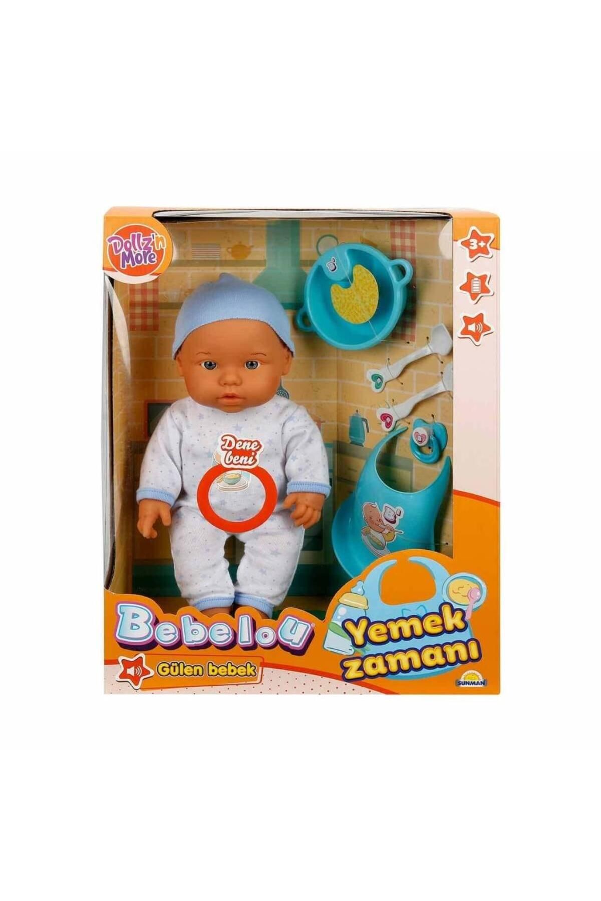 NessiWorld 030021 Sunman, Bebelou Yemek Zamanı Sesli Bebek Seti 35 cm / +3 yaş