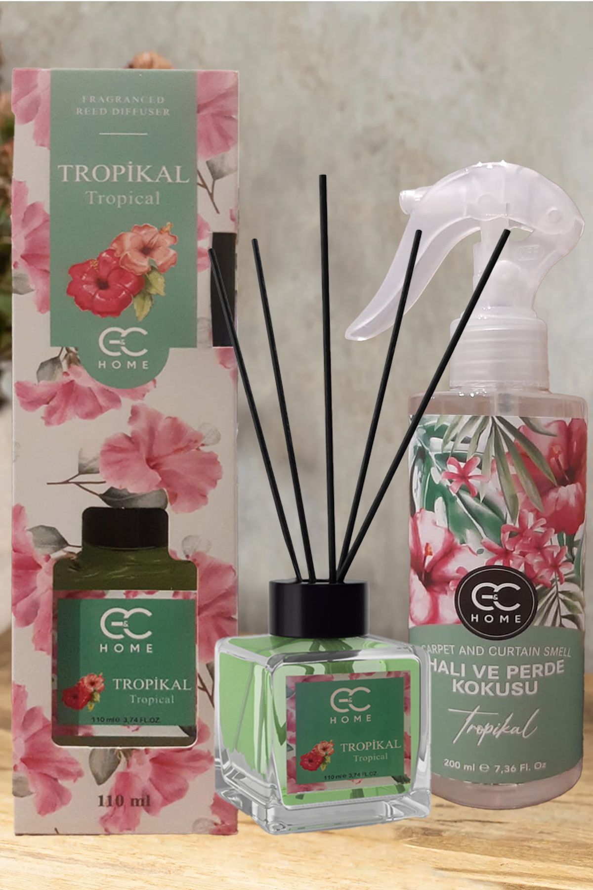 G&C HOME TROPİKAL AROMALI Halı Perde Ve Koltuk Kokusu SPREY-BAMBU 2'Lİ SET