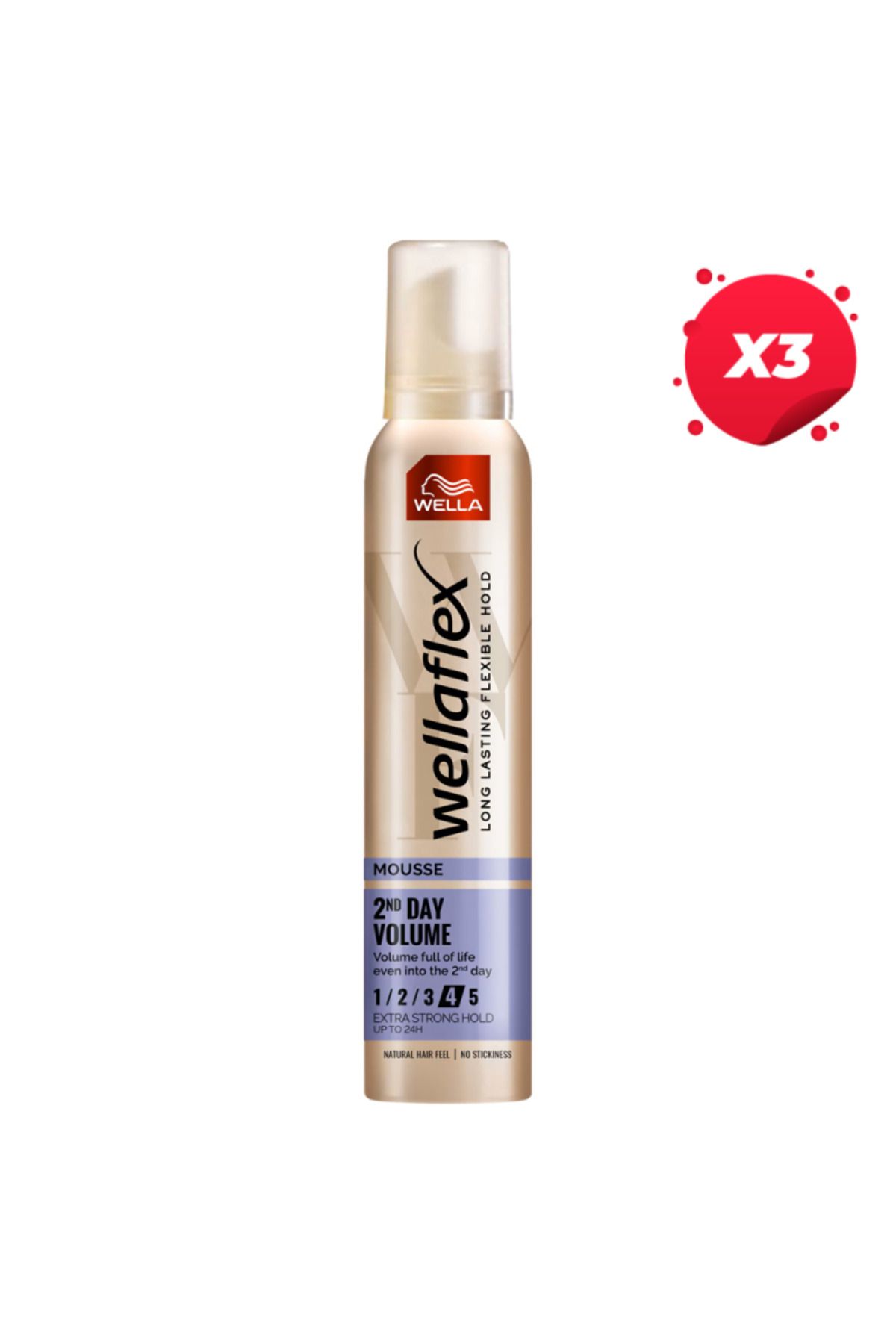 Wella X3-wellaflex Spuma Par 200ml Volum 2 Zile Fixare Extra Puternică - One Size