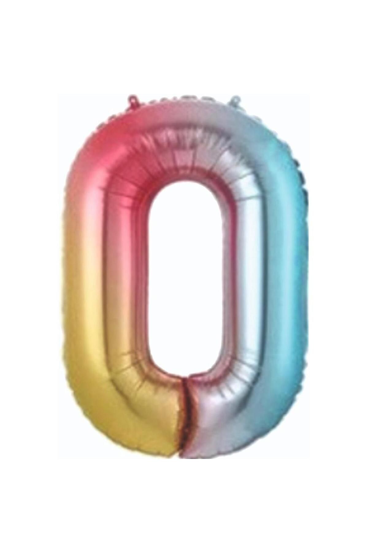 MİNAY 0 RAKAM FOLYO BALON GÖKKUŞAĞI RENK 34" 76cm