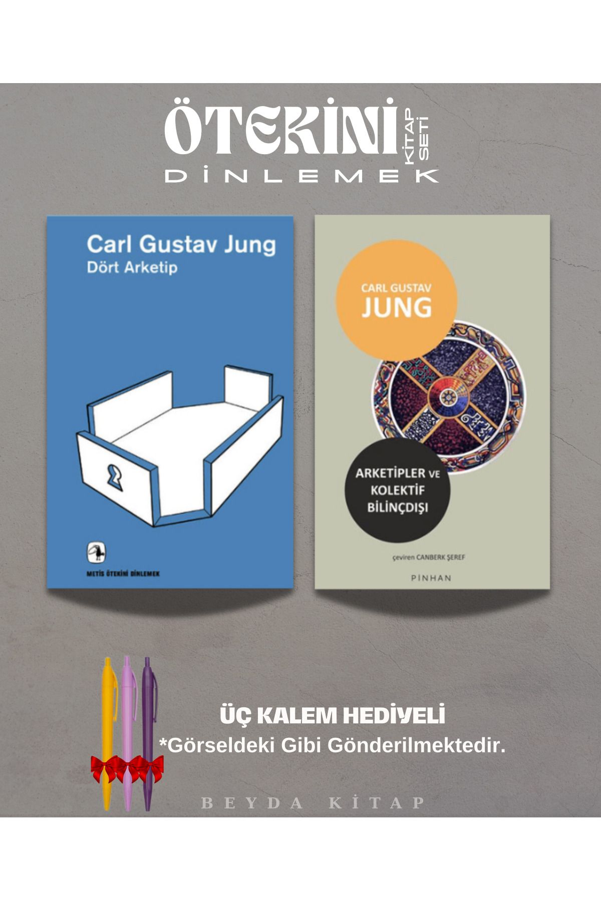 Metis Yayınları Dört Arketip - Arketipler - Carl Gustav Jung - Üç Kalem Hediyeli - (2 Kitap Set)