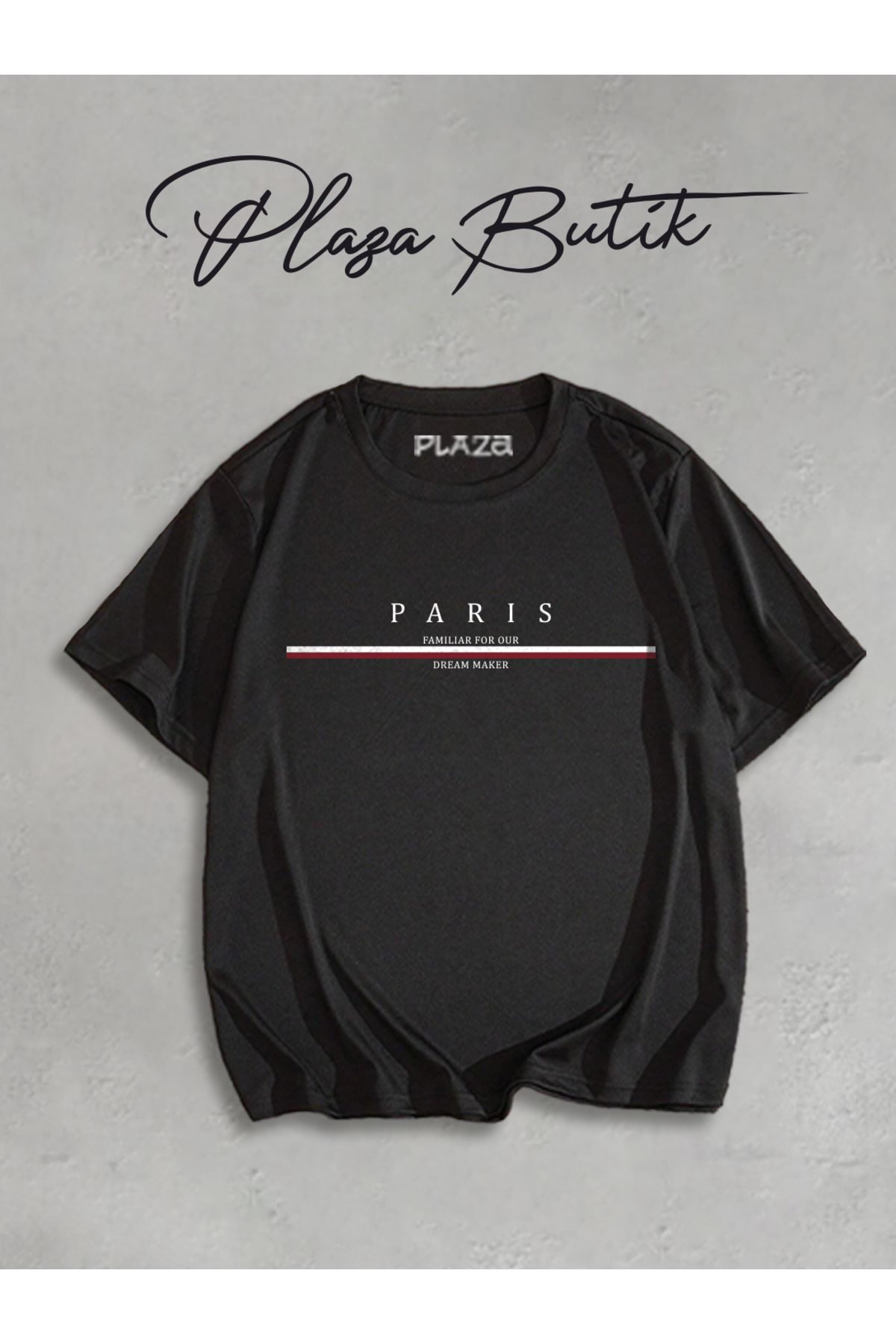 Plaza Butik Paris Baskılı Oversize Tshirt