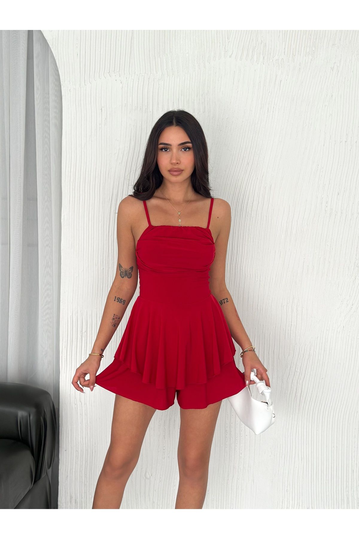 SBL COLLECTION Kadın Askılı Şortlu Elbise