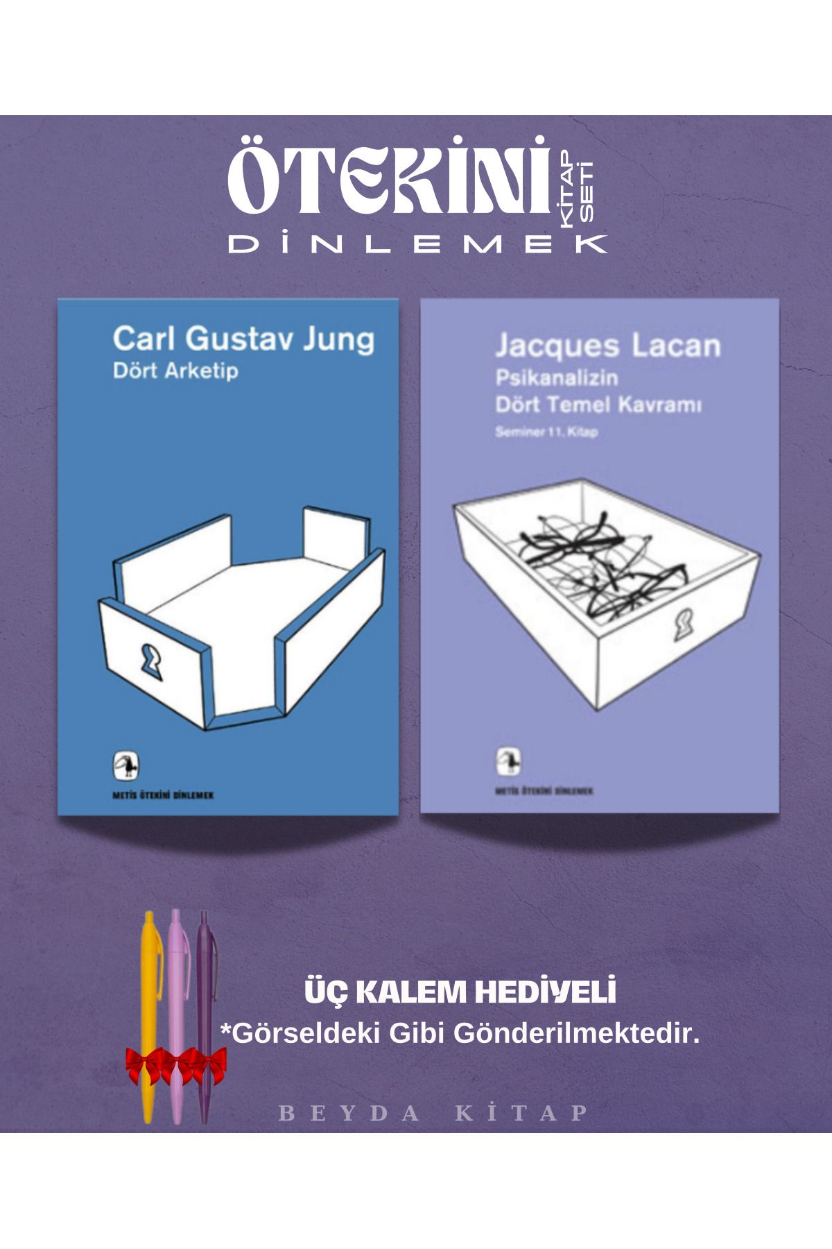 Metis Yayınları Dört Arketip - Psikanalizin Dört Temel Kavramı - Üç Kalem Hediyeli - (2 Kitap Set)