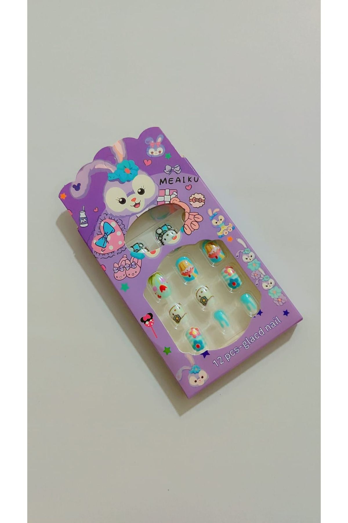 bellanova kuromi hello kitty jelatin Yapışkanlı Çocuk Taşlı Karışık Renk 12'li Takma Tırnak çoklu paket
