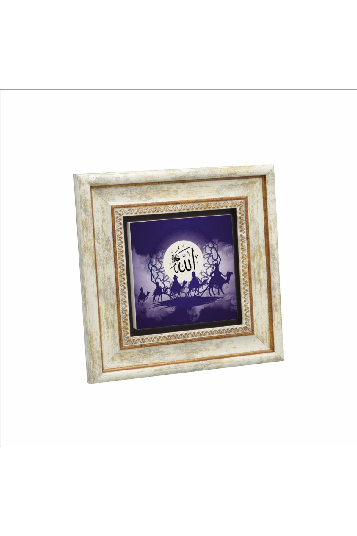 Sadrazam Çöl Kervanı Baskılı Doğaltaş Tablo (20 X 20 KRG-81)