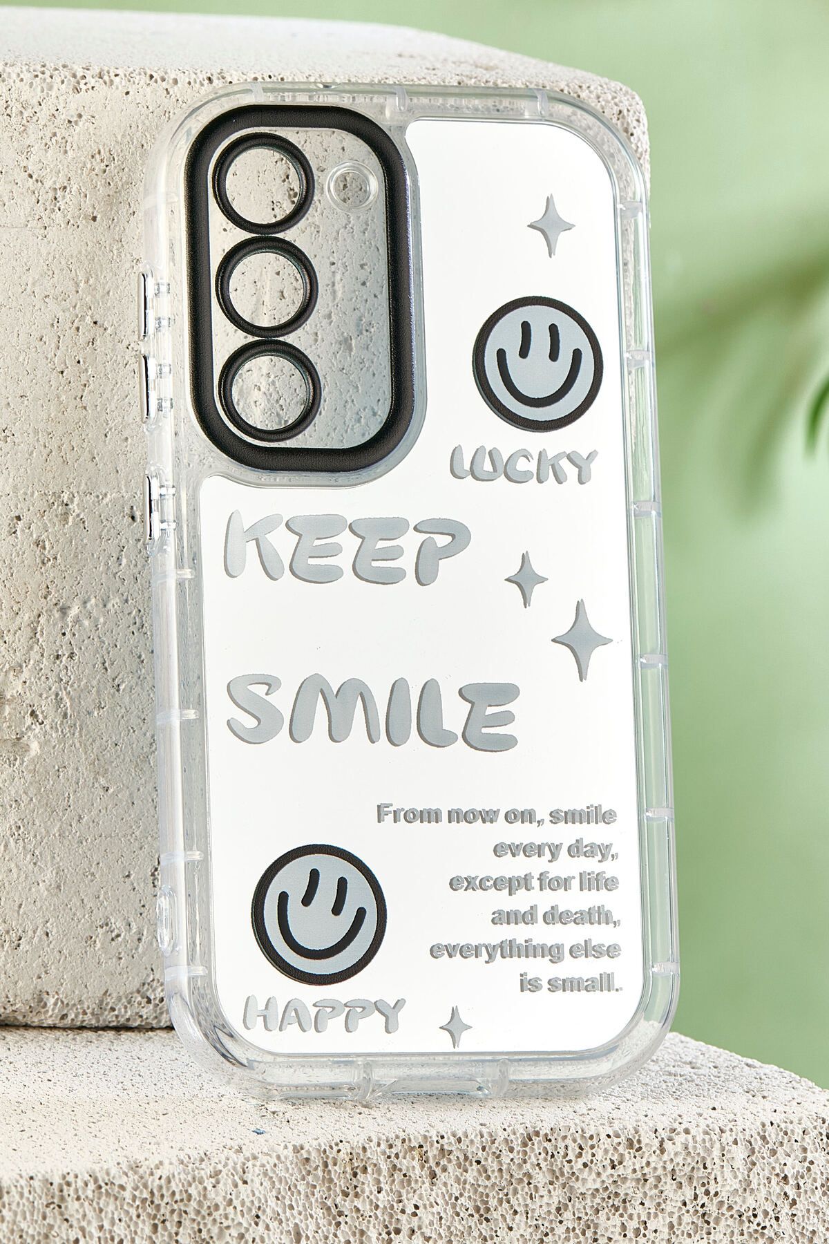 JACK AKSESUAR Samsung Galaxy S23 Uyumlu Kamera Korumalı Aynalı Kenarları Silikon Telefon Kılıfı
