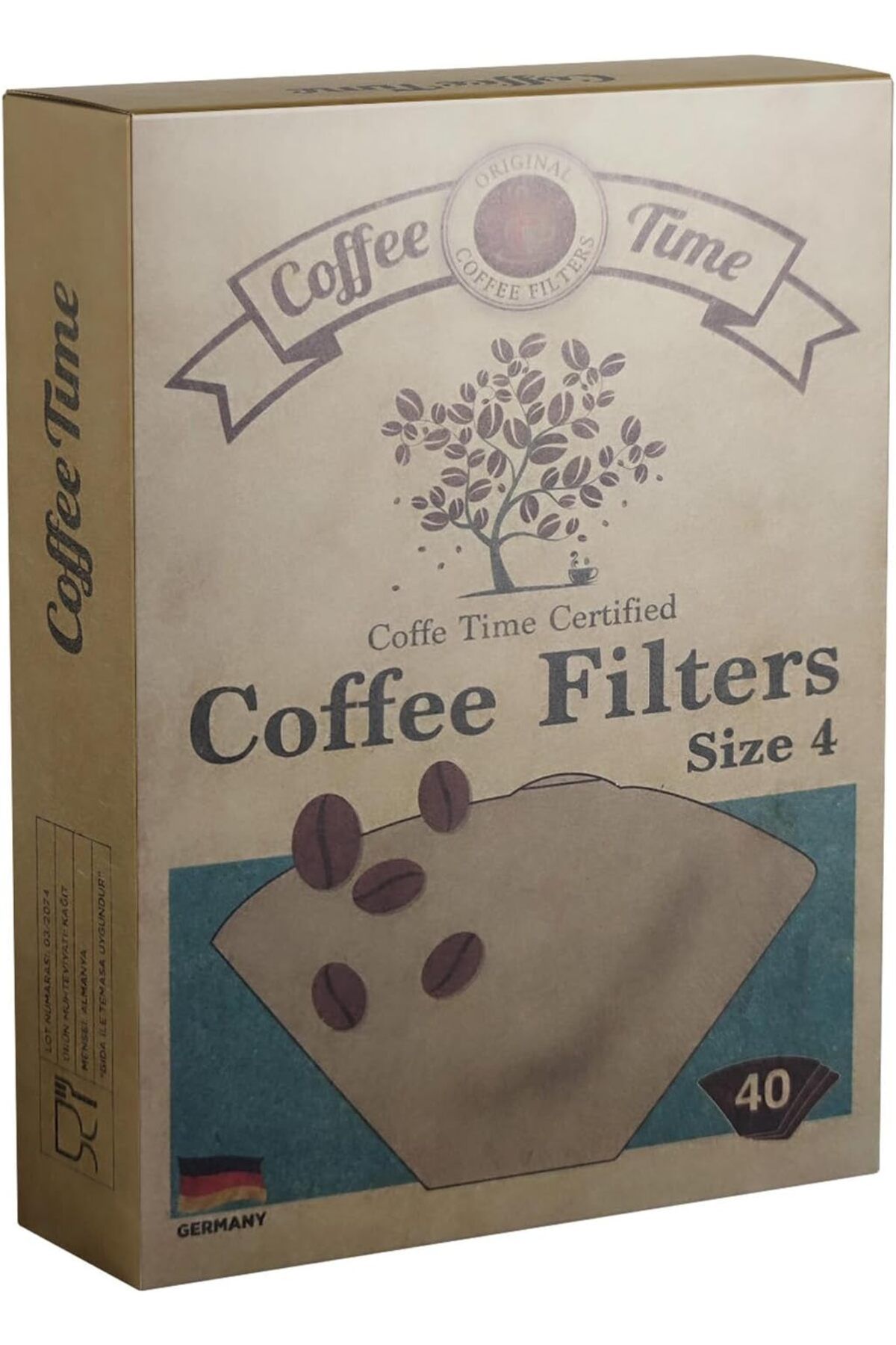 STOREMAX EMN Time Sertifikalı Filtre Kahve Kağıdı Coffee Filters 1/4 4 Numara 40'lı Paket Cİ ST5 11336