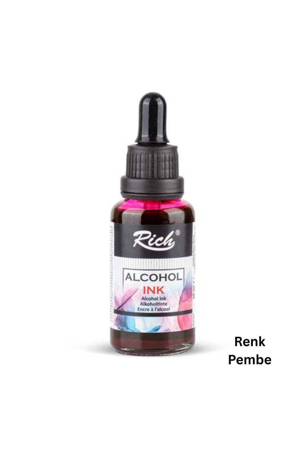 roco paper Alkol Bazlı Mürekkep (Alcohol Ink) – 30 Ml, Krapon Çiçek Yapım, DIY Mürekkebi, Pembe