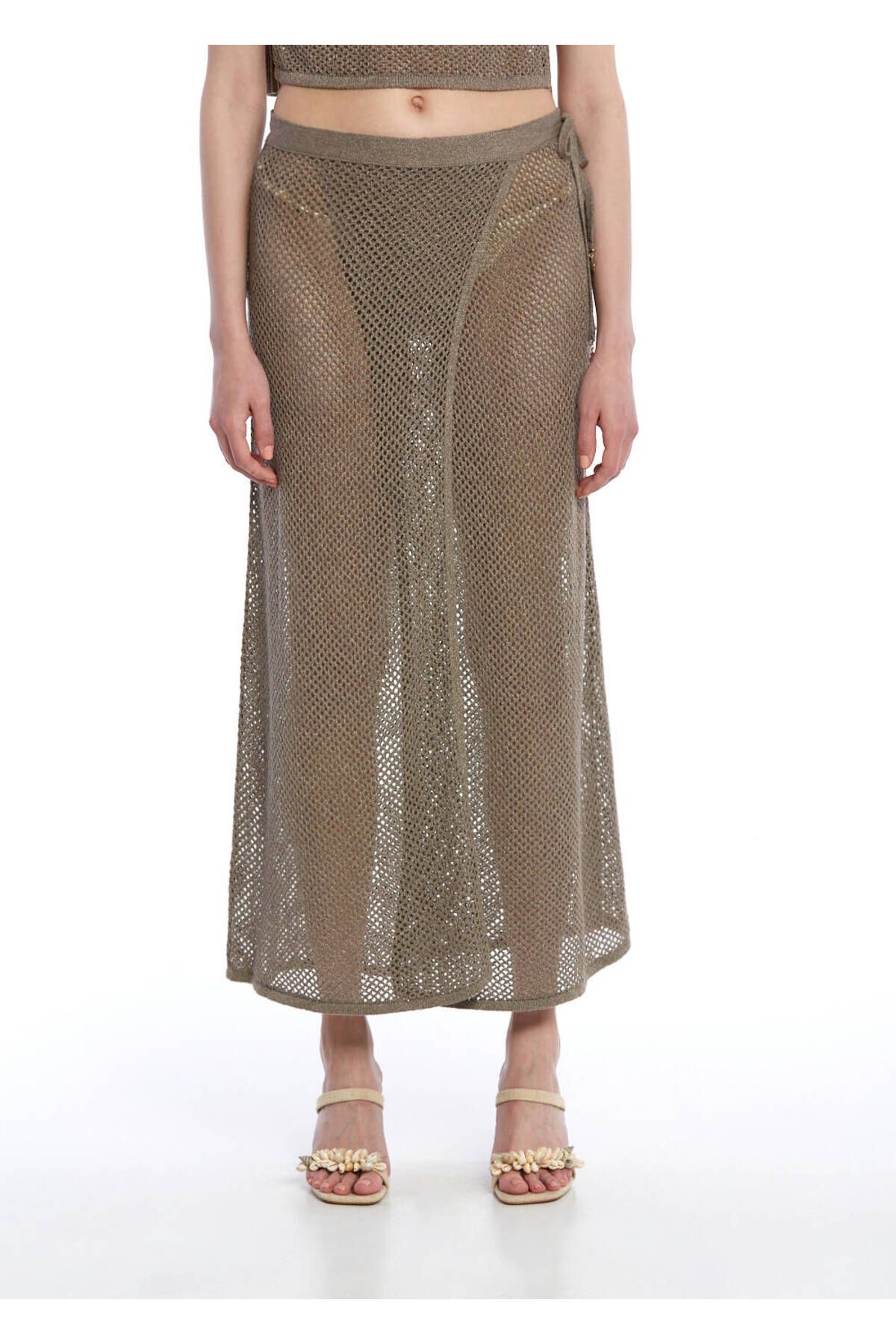 Knitss Haki Beachwear Triko Etek