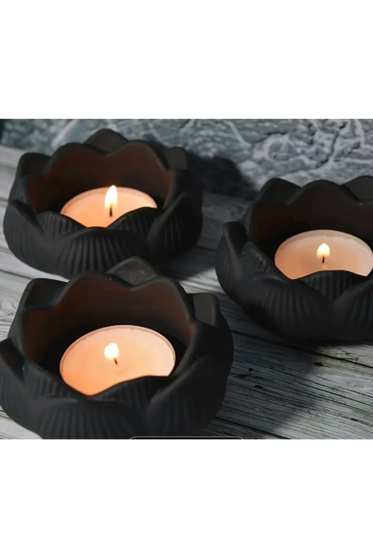 Home Lotus Şeklinde Taş Mumluk