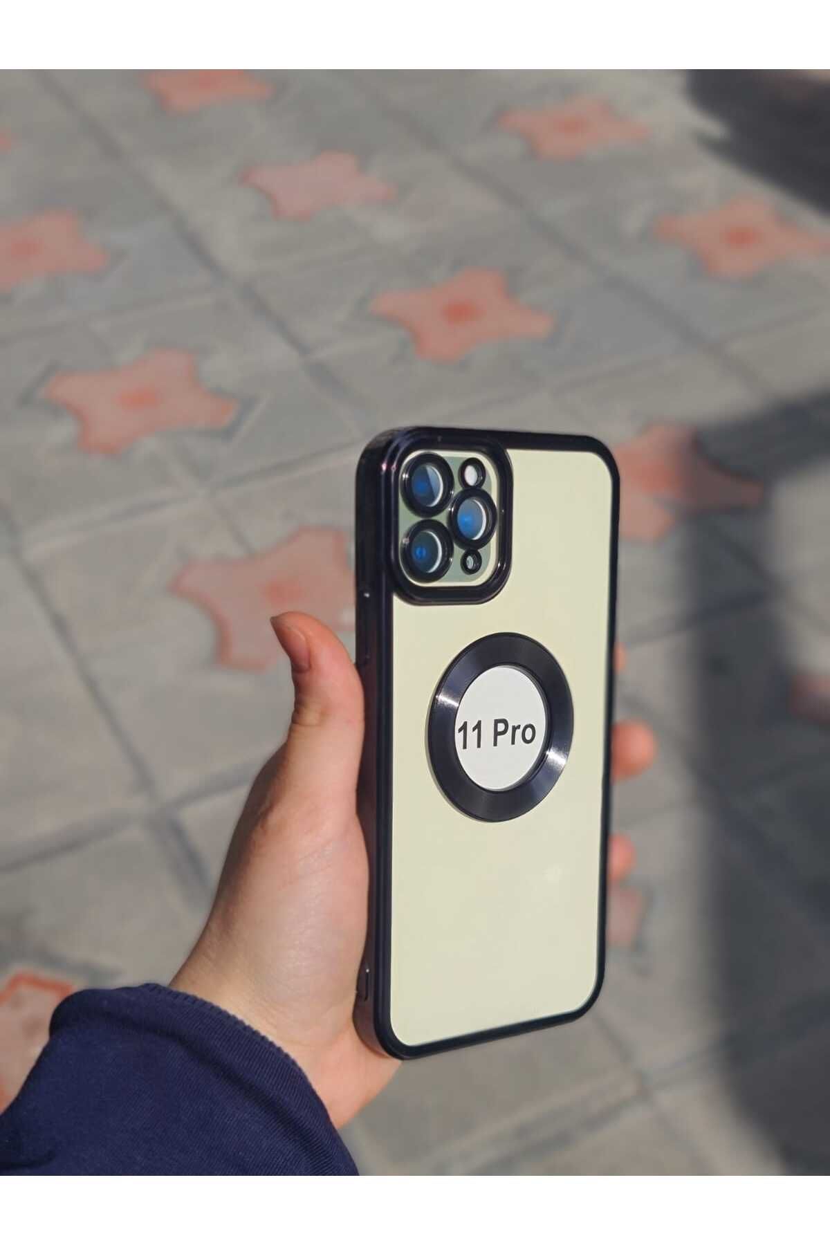 CEP-HANE Apple iPhone 11 Pro Şeffaf Kamera Korumalı Logo Detaylı Premium Yanları Parlak Telefon Kılıfı