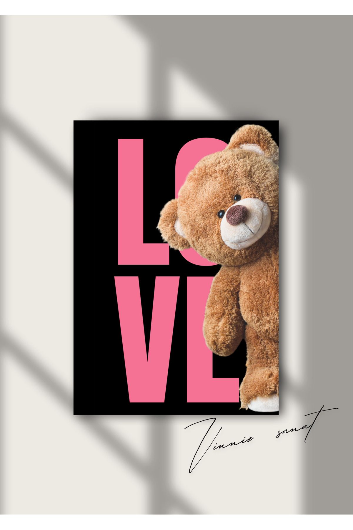 vinnie sanat Ayıcık Ted Çerçevesiz Ahşap Tablo