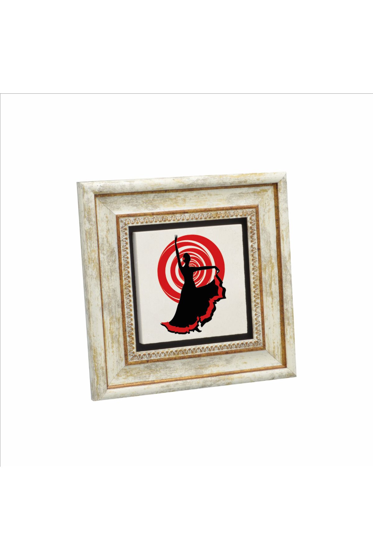 Sadrazam İspanyol Flamenko Dansçısı Baskılı Doğaltaş Tablo (20 X 20 KRG-63)