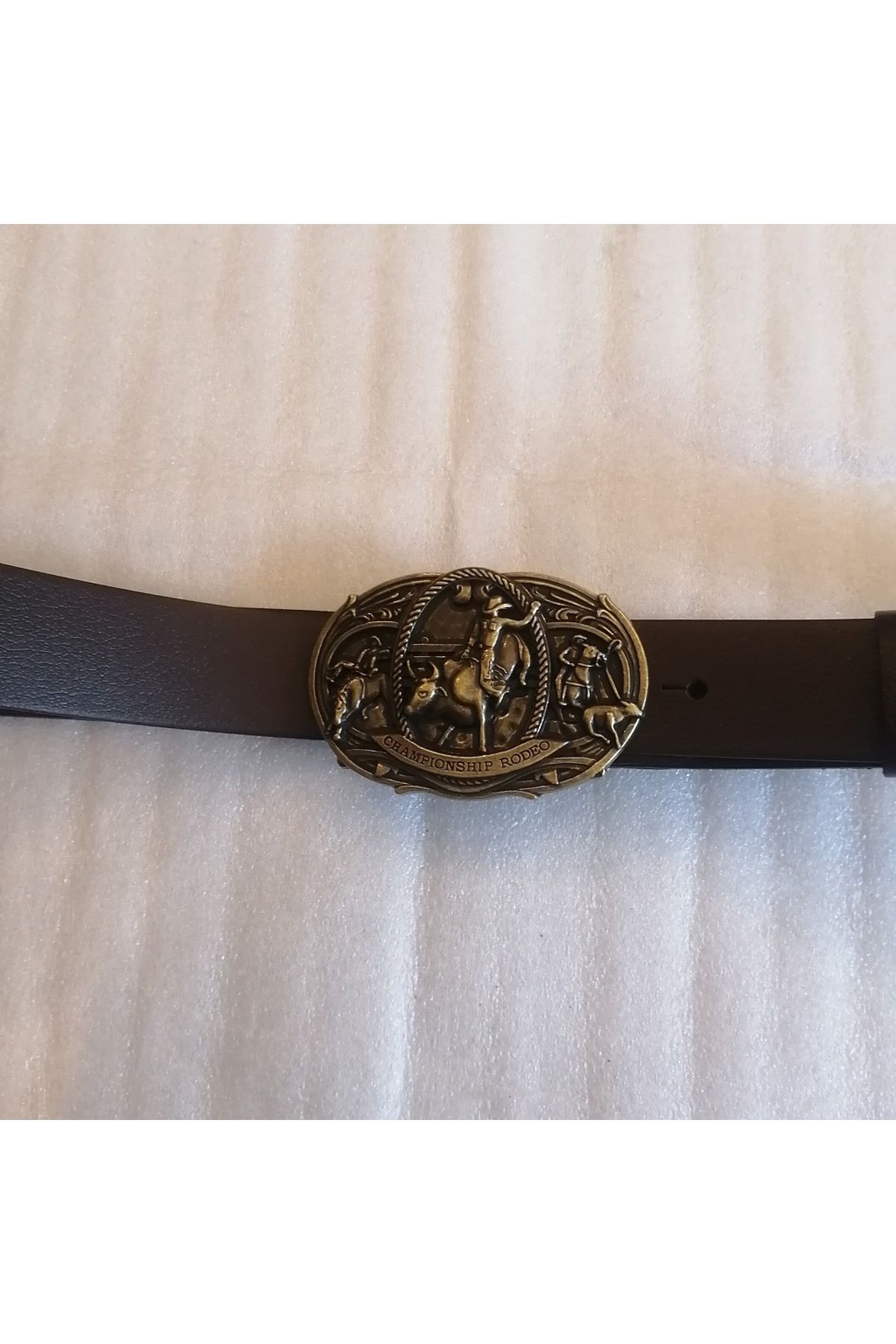 Butik Tülin Unisex otantik hakiki dana derisi kahve bronz at boğa rodeo şampiyonası kovboy tokalı kemer Tayland
