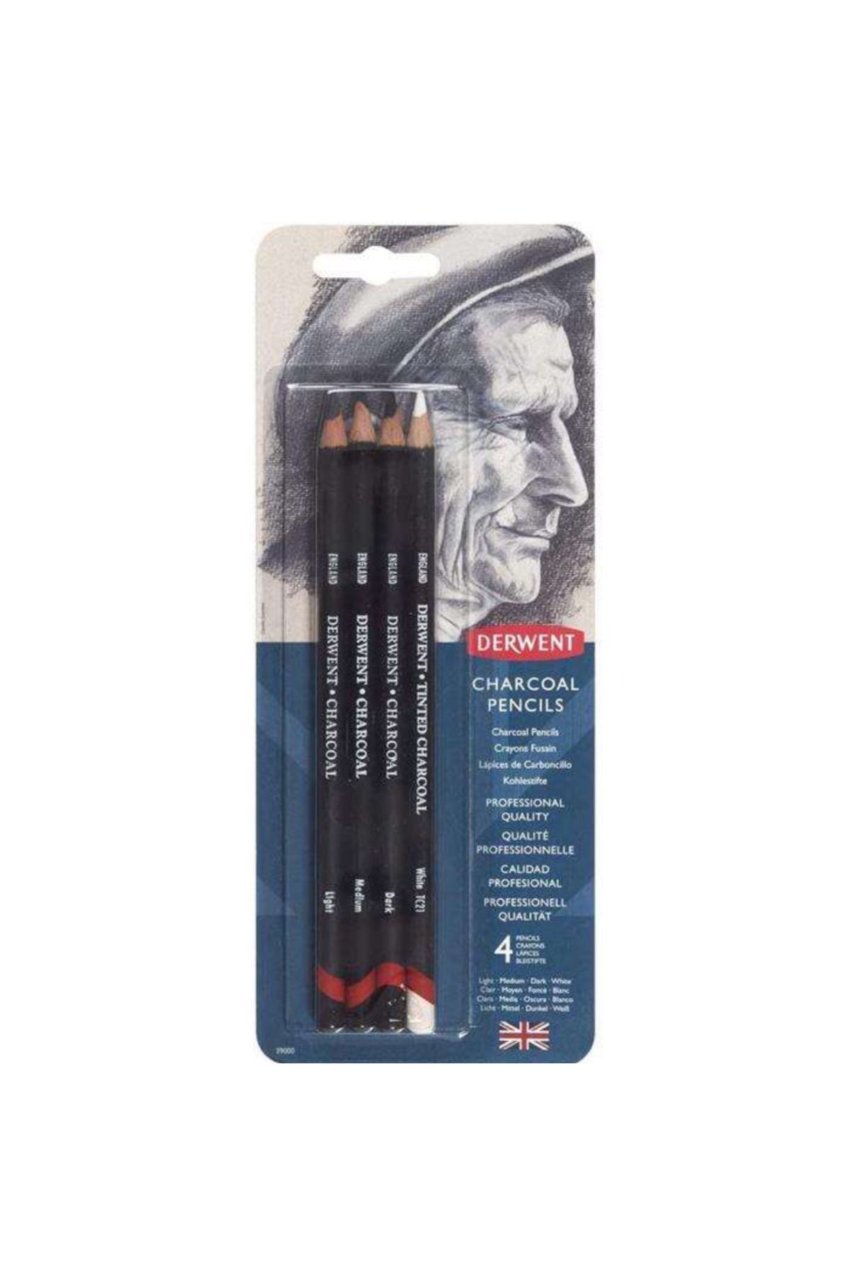 Derwent KÖMÜR FÜZEN KALEM SETİ 4 LÜ PAKET SET