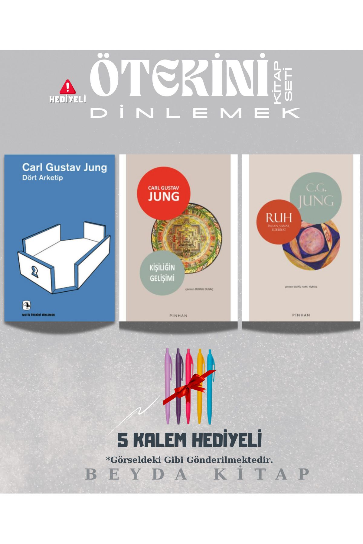 Metis Yayınları Dört Arketip - Kişiliğin Gelişimi - Ruh - Carl Gustav Jung - Üç Kalem Hediyeli - (3 Kitap Set)
