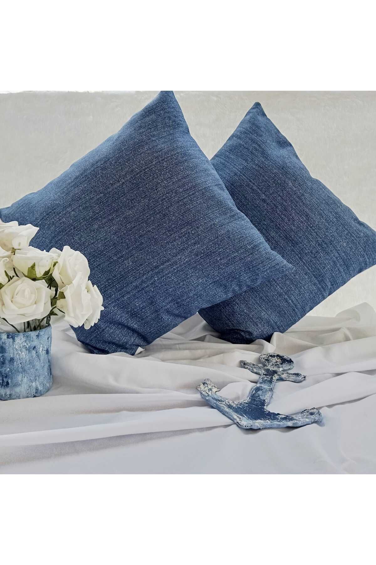 MPY GLOBAL Kırlent Kılıfı (2 adet) , 40x40 cm Kanvas KOT Kumaş Kırlent Kılıfı