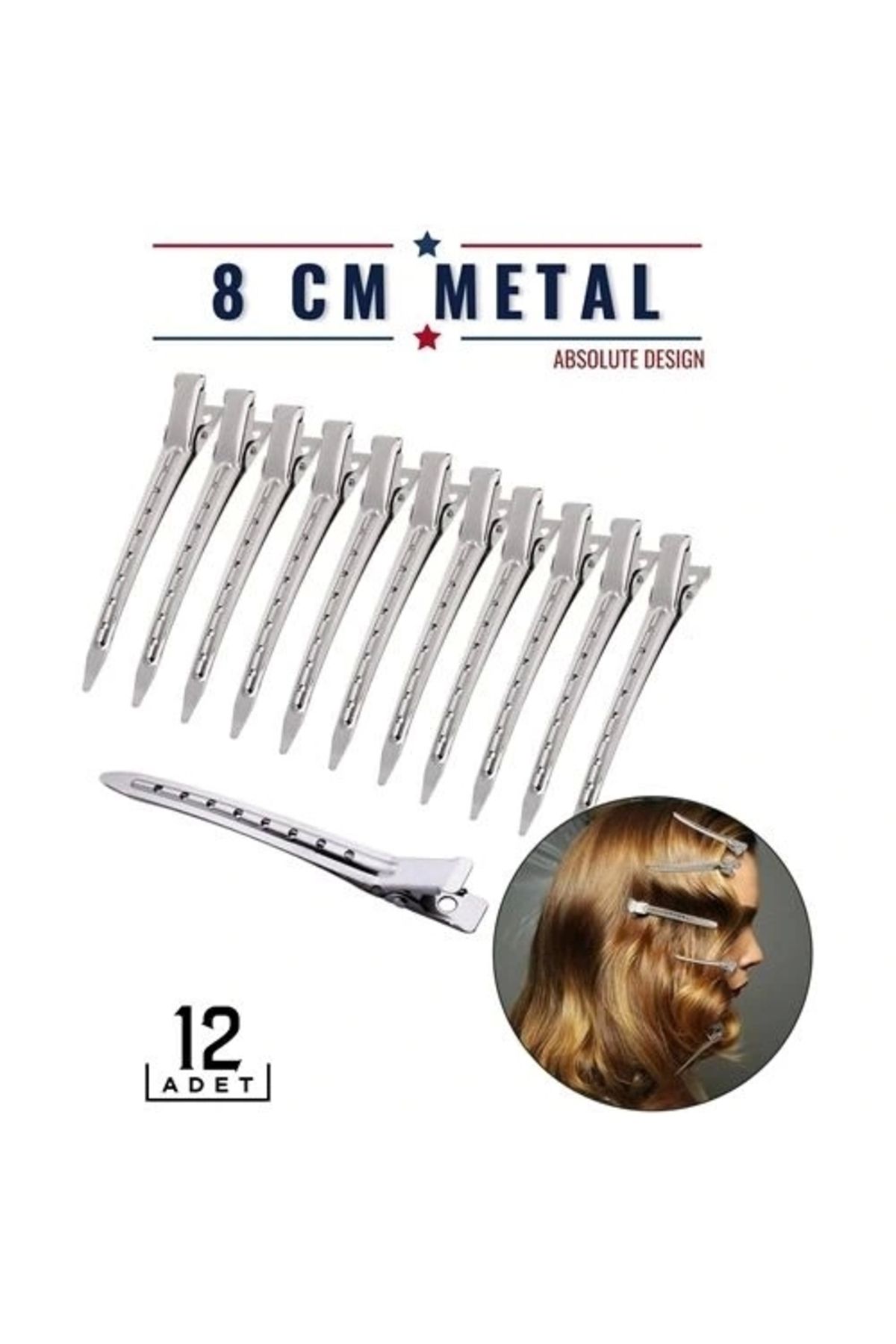 STOREMAX Saç Klipsi Metal Toka 12 Adet Absolute Design