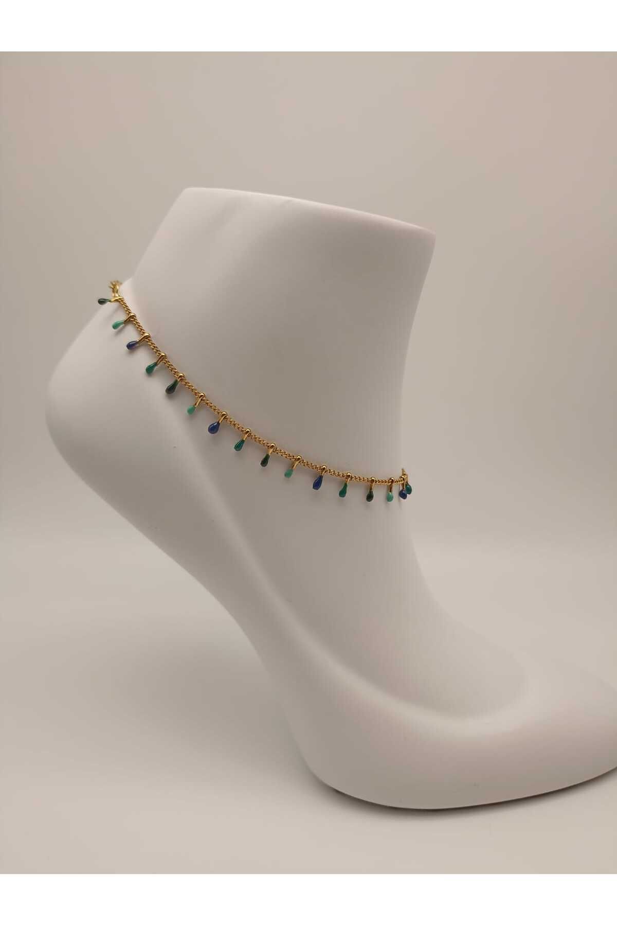 TLSMACCESORIES ÇELİK MİNELİ HALHAL MAVİ