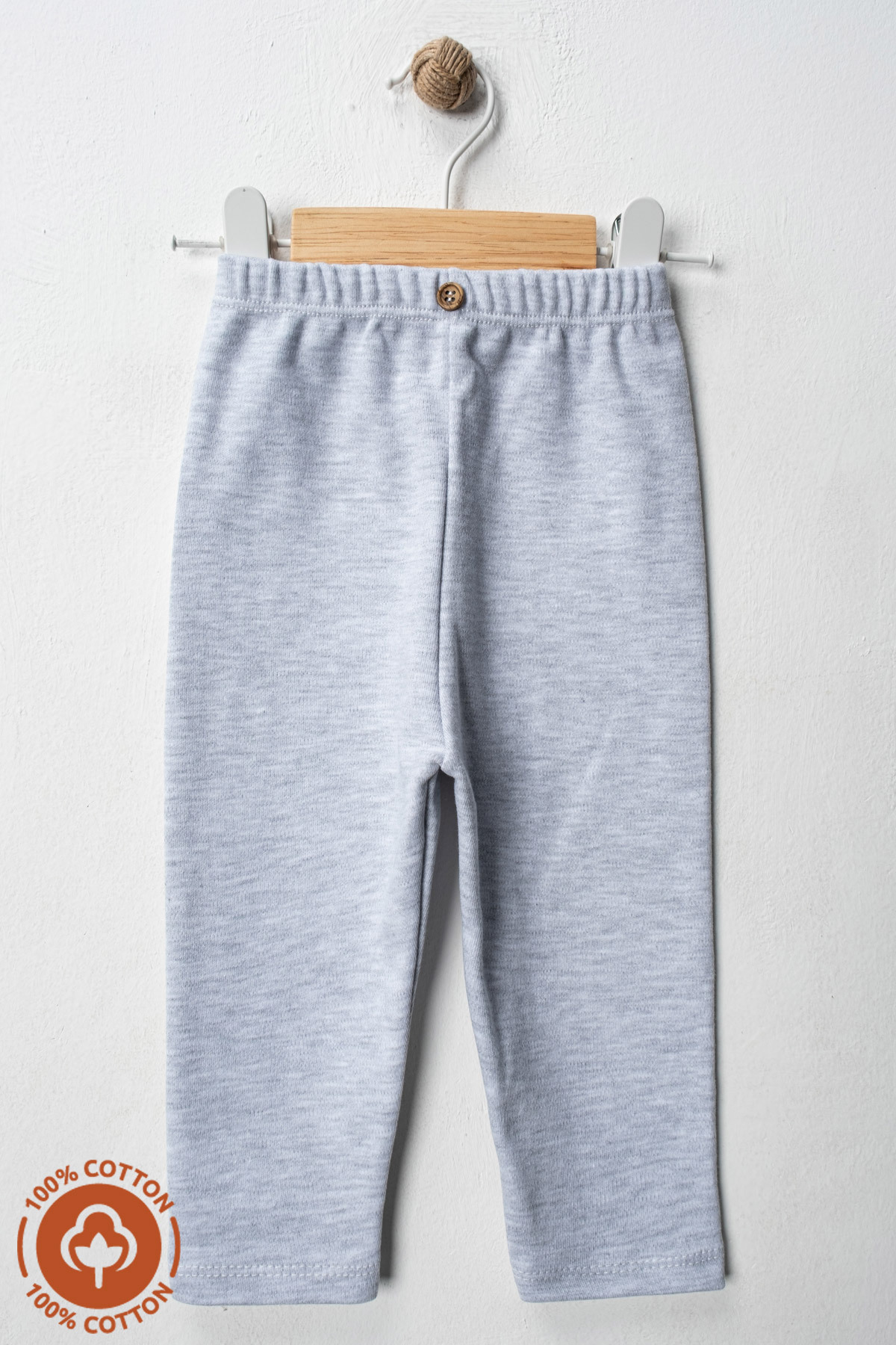 Miniel Unisex Bebek Düğme Detaylı Tayt Model %100 Organik Pamuklu Penye Bebek Pantolon Tek Alt 3Lü Set fotoğrafı 6 (önizleme)