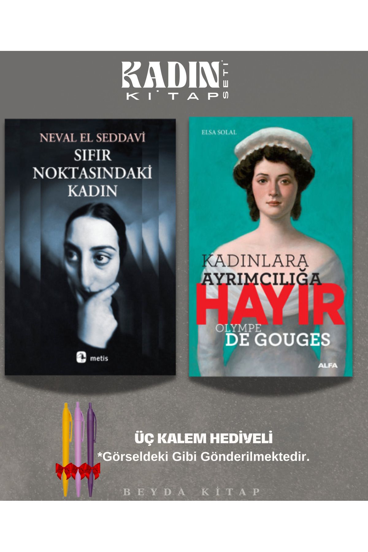 Metis Yayınları Sıfır Noktasındaki Kadın - Kadınlara Ayrımcılığa Hayır - Kitap Seti - Üç Kalem Hediyeli