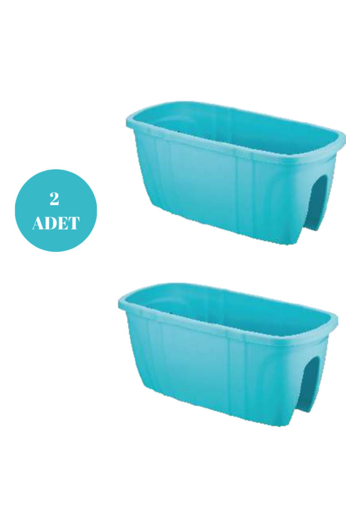Loremp Opal Balkon Saksısı Bahçe Saksısı Büyük Boy Opal Saksı 2 Adet 29x59x25