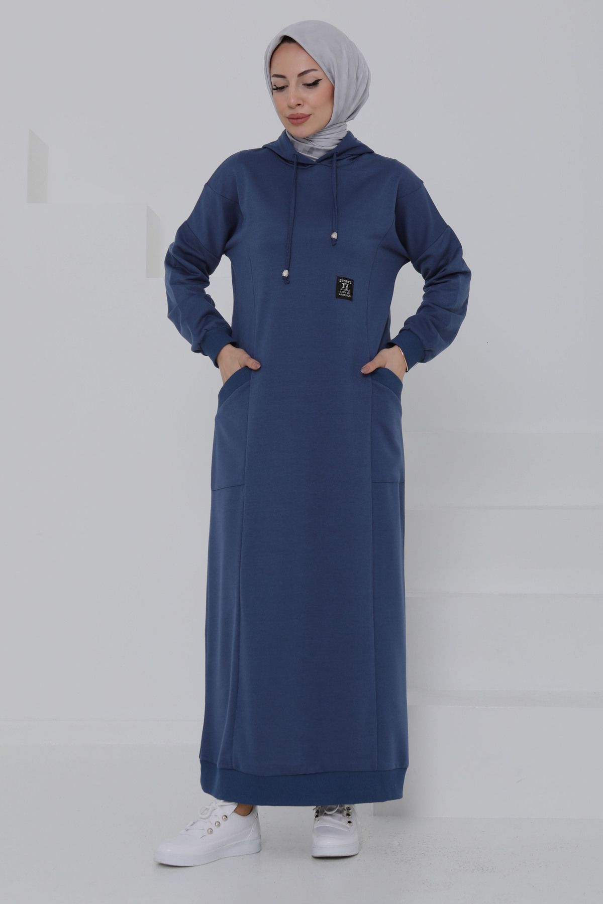 TOFİSA Cepli Armalı Elbise Indigo - 27048