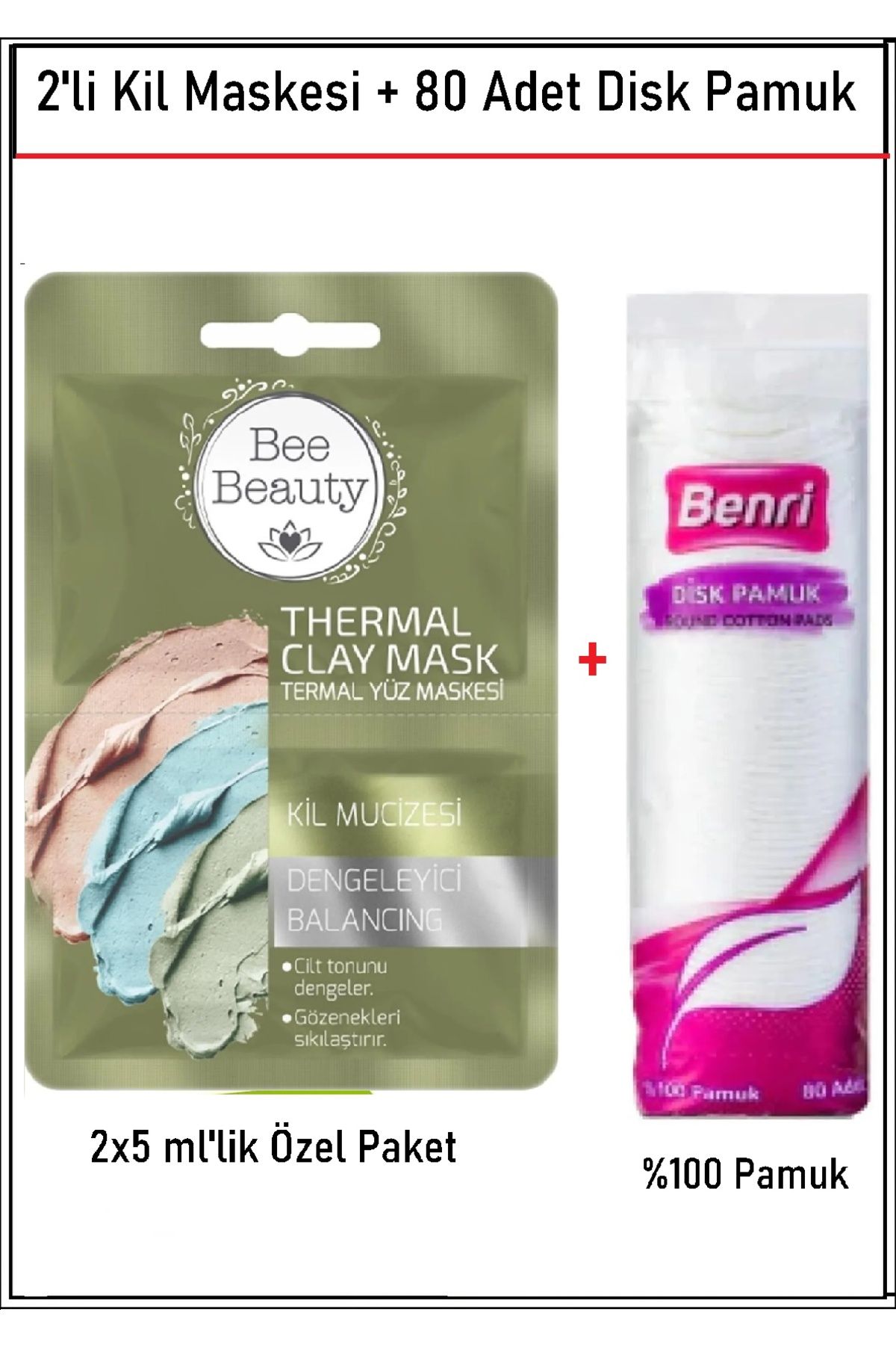 beaulis Termal Yüz Maskesi 2x5ml + 85 Adet %100 Disk Pamuk Seti