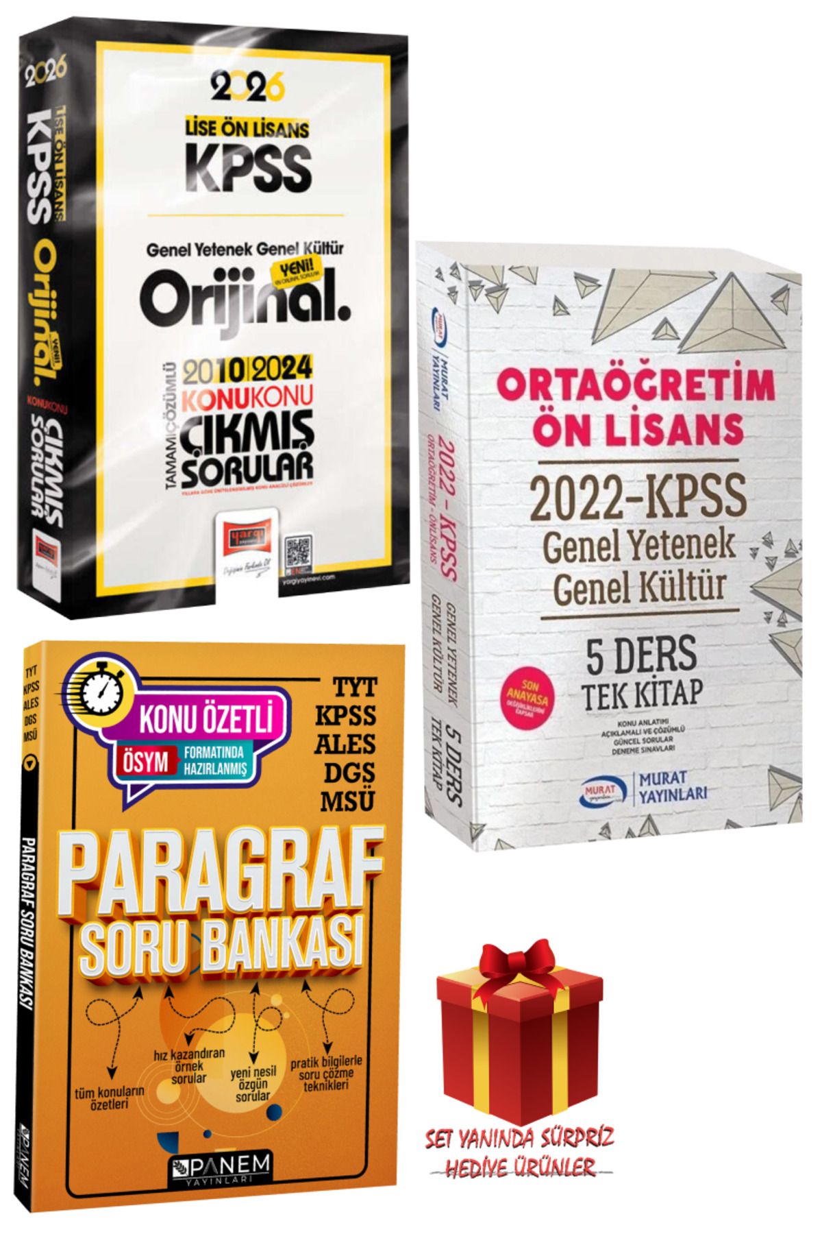 Yargı Yayınları 2026 KPSS Lise-Ön Lisans GYGK Orijinal Çıkmış Sorular 2010-2024+Tek Kitap Konu+Paragraf Soru Bankası