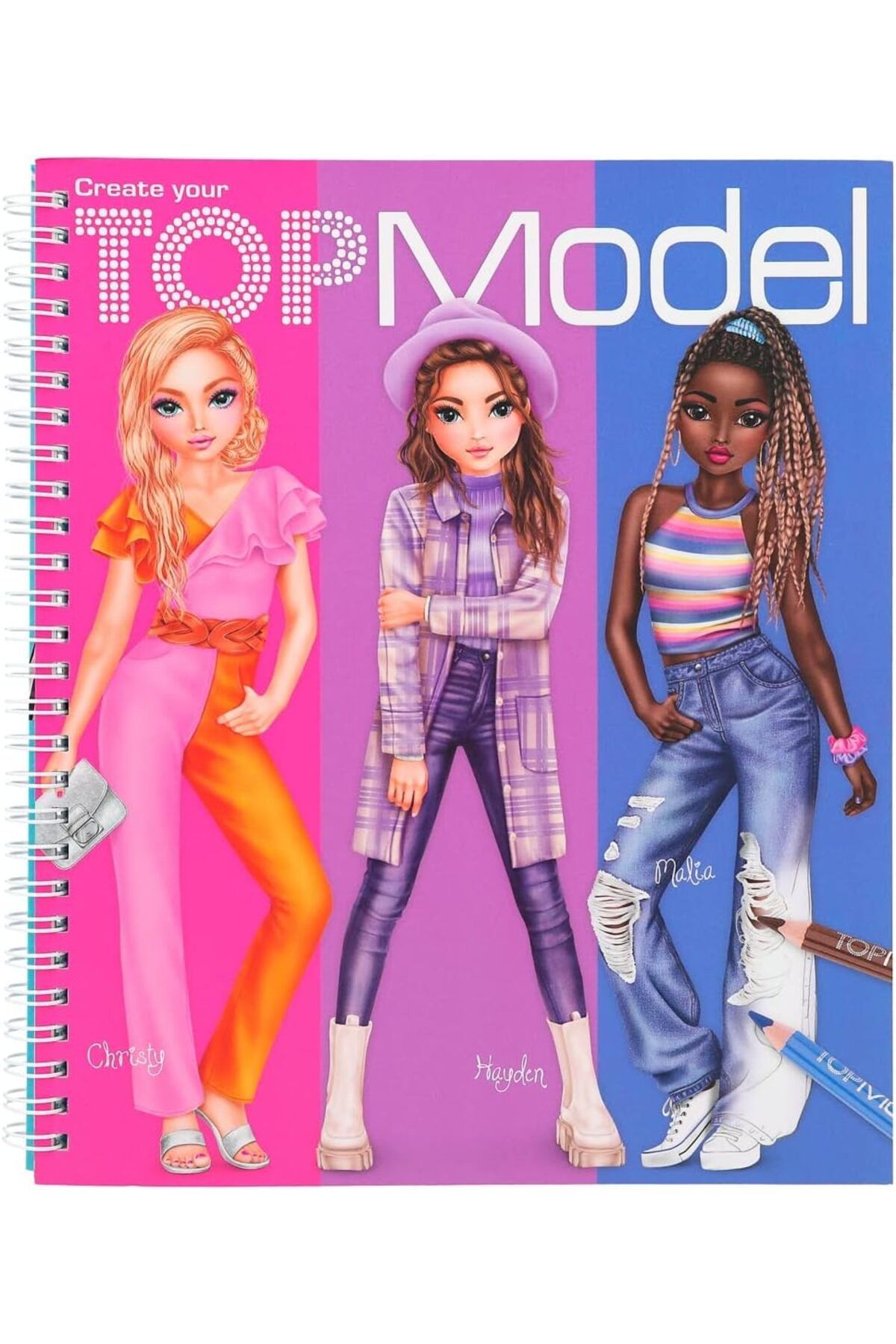 ÇAĞUR Dark 12447 Create your TopModel – Boyama kitabı seti, 40 sayfa, moda kıyafetler tasarlamak için