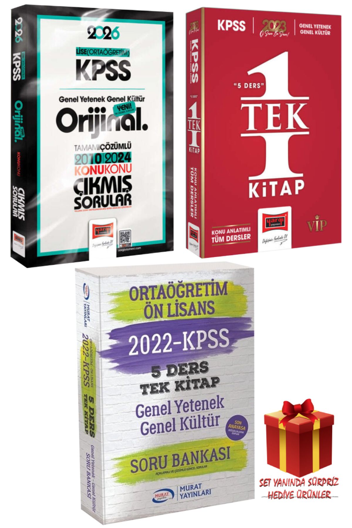Yargı Yayınları 2026 KPSS Lise (Ortaöğretim) GYGK Orijinal Çıkmış Sorular 2010-2024+Tek Kitap Konu+Soru Bankası Seti
