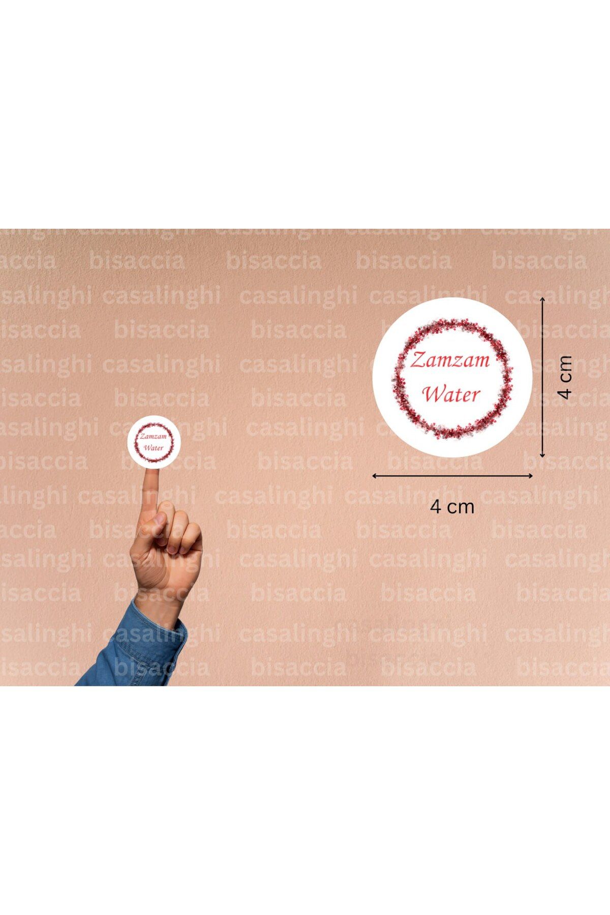 CASALINGHI İngilizce Zemzem Suyu Hediyesi Etiketi Yuvarlak Mat Sticker Zamzam Hajj Umre 4 Cm (45 Adet)