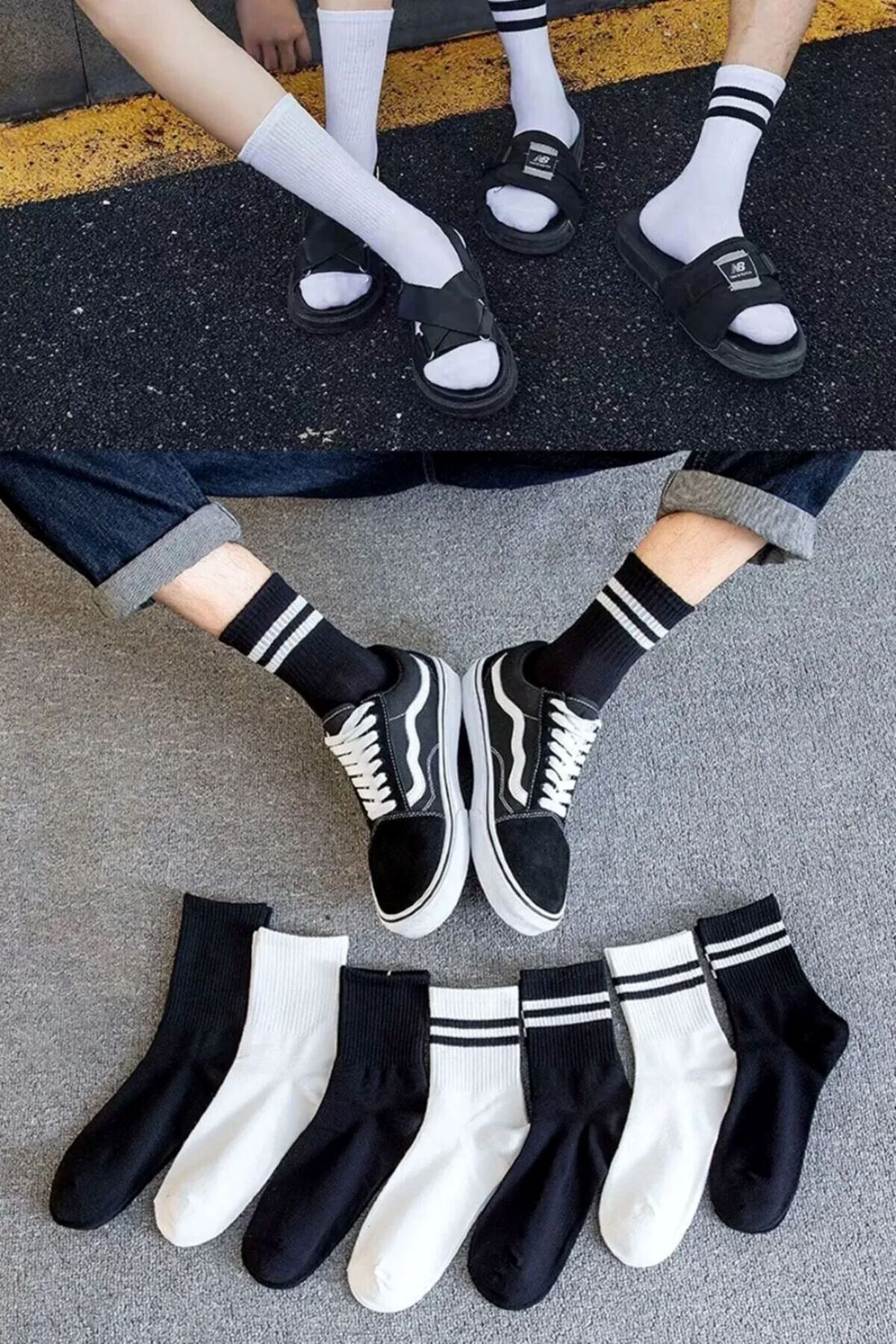 peru moda Kolej Çorap Karışık Renk 7`ÇİFT