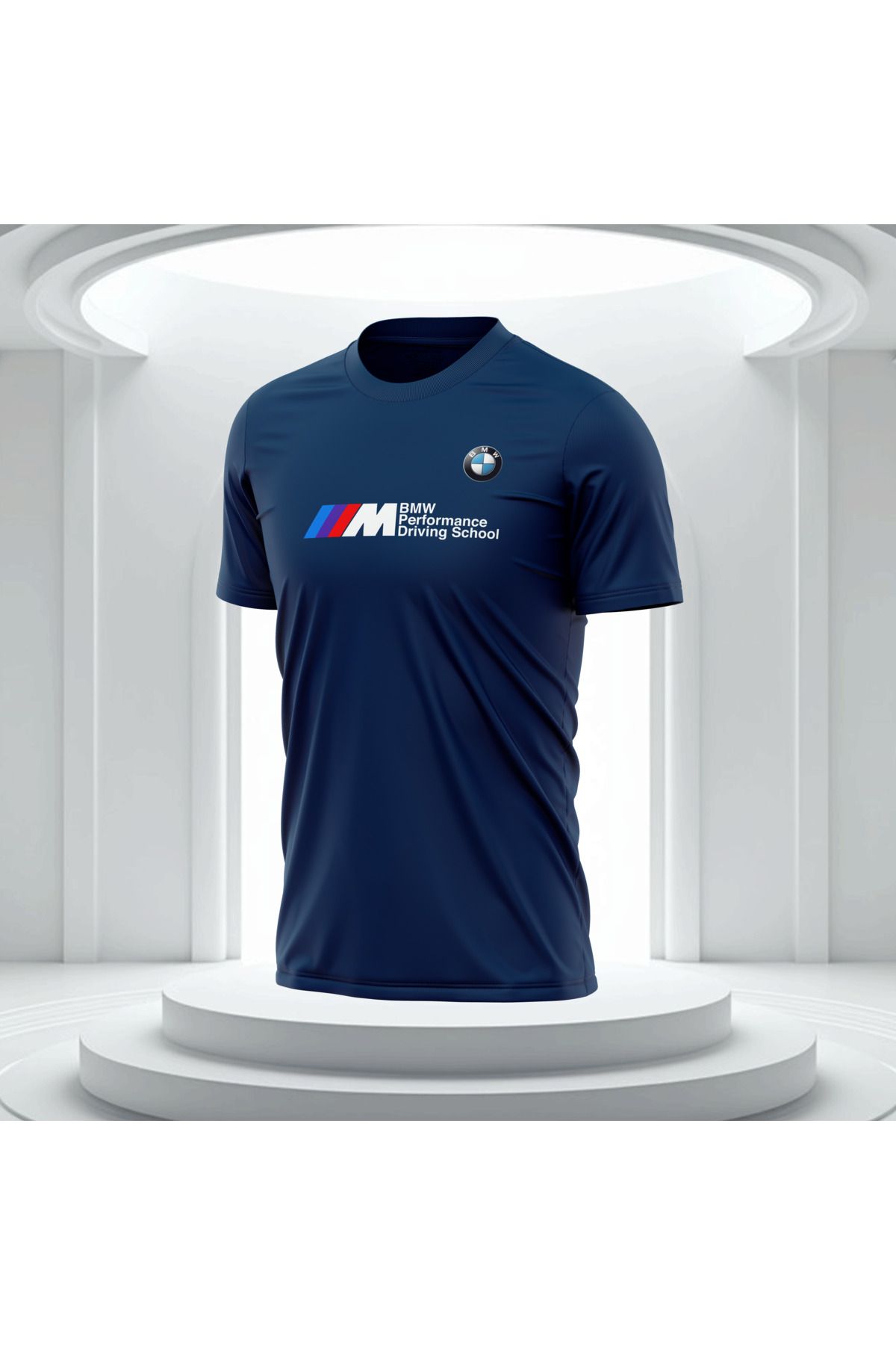 Bulvar Lee Erkek Sıfır Yaka BMW Baskılı Yazlık T-Shirt