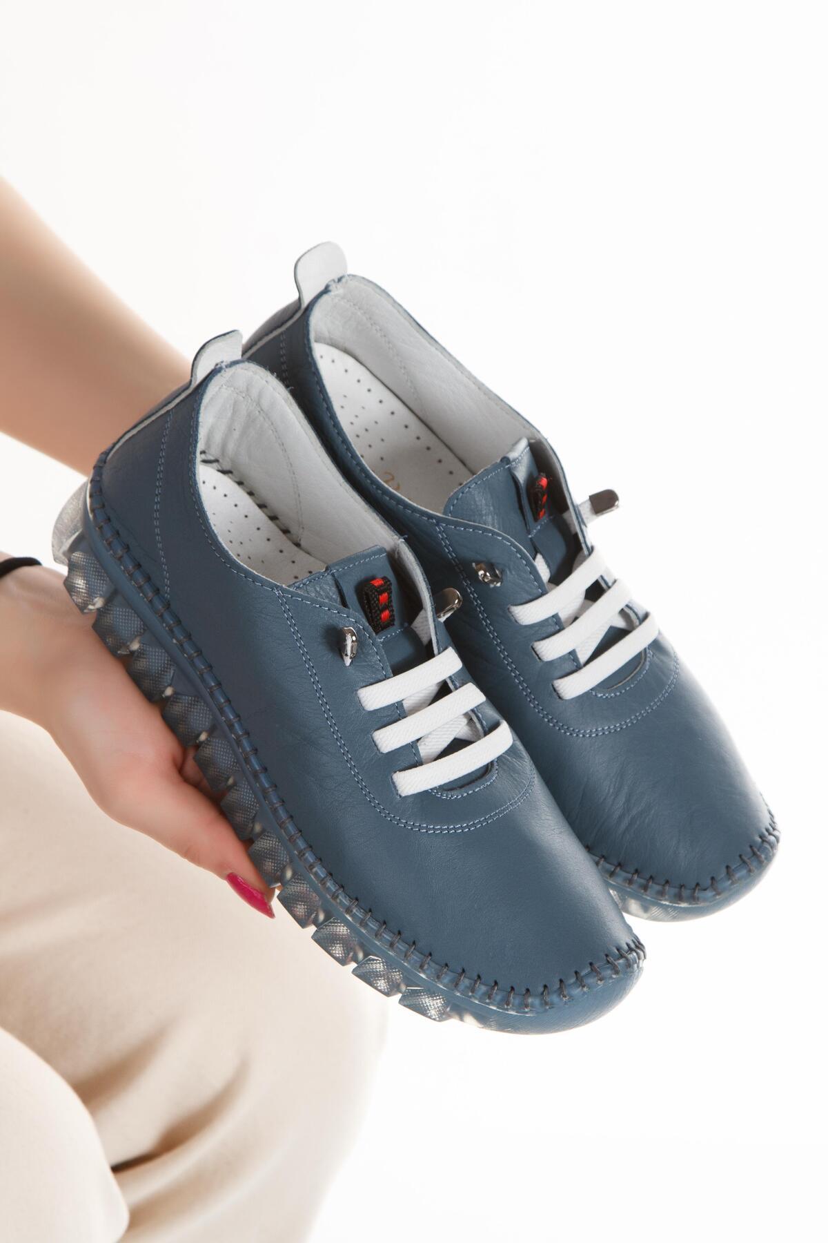 Genel Markalar  Kadın Yeni Sezon Hakiki Deri Günlük Ayakkabı - Görsel 4