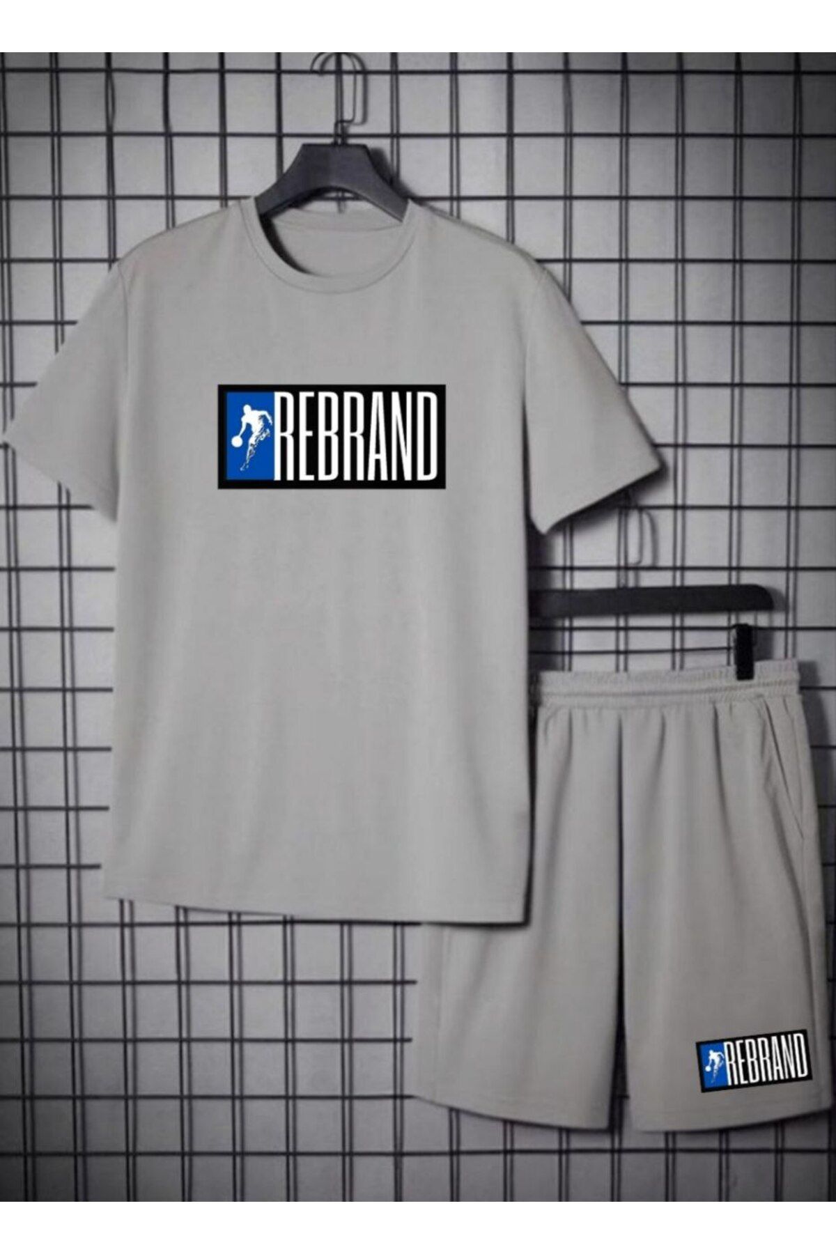 REBRAND Oversize T-shirt Takımı - Baskılı Alt Üst şort Takımı