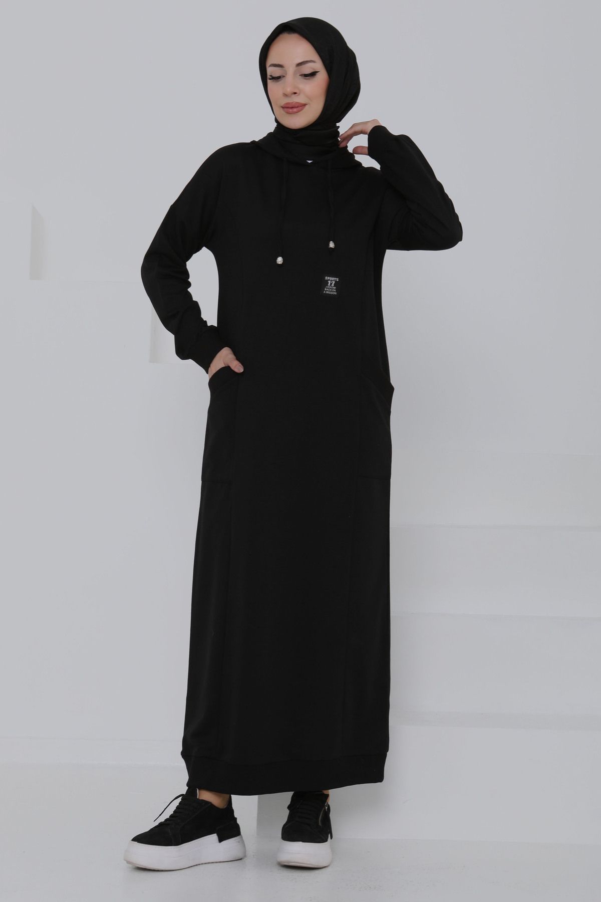 TOFİSA Cepli Armalı Elbise Siyah - 27048