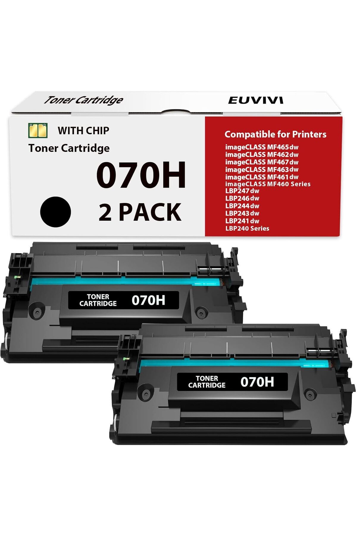Canon ÇİPLİ 070H Toner Cartridge MF461/MF463/ MF465dw MF462dw LBP246dw LBP247dw Printer (2 Pack)
