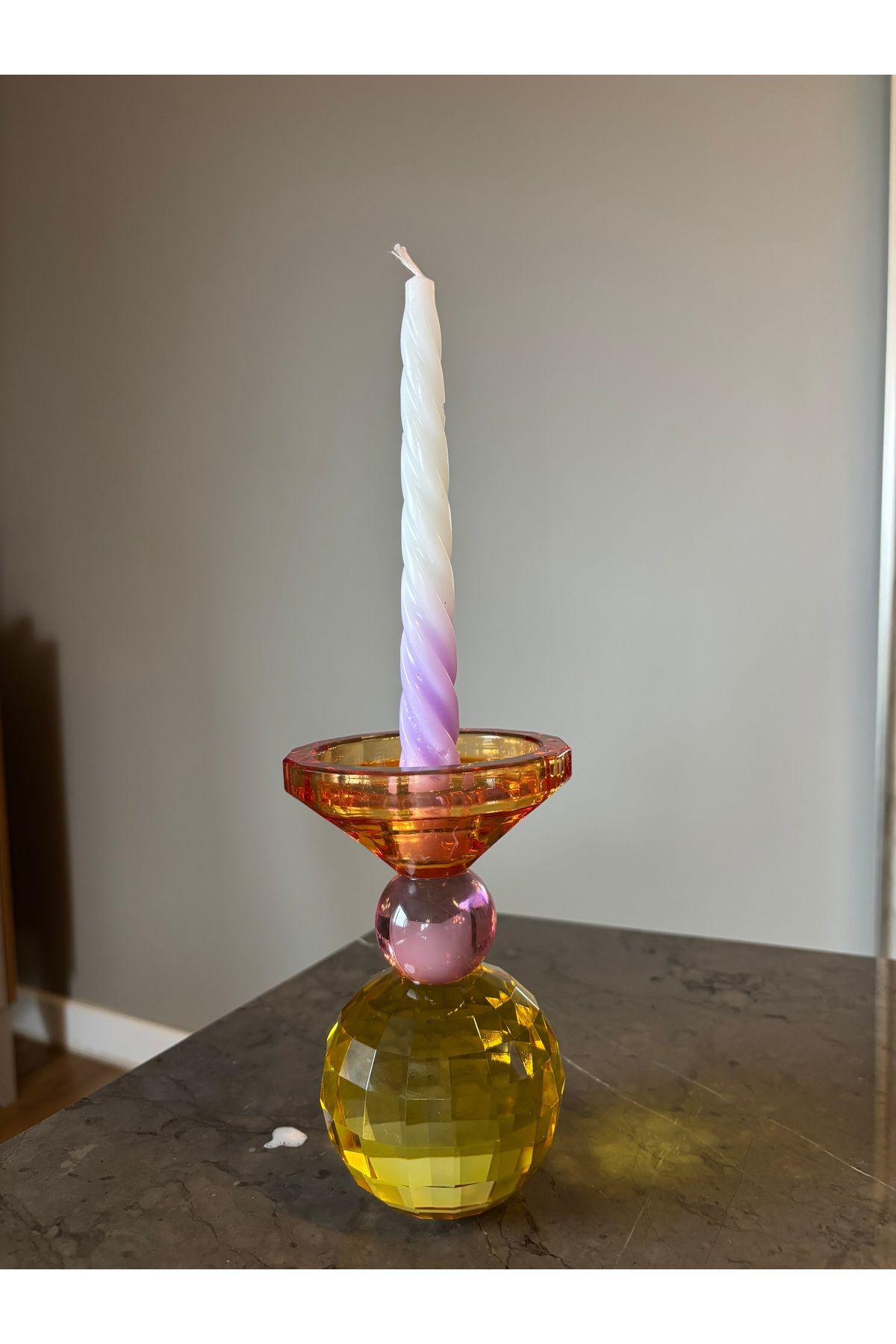 Lunera Decor Kristal Taşlı Mumluk
