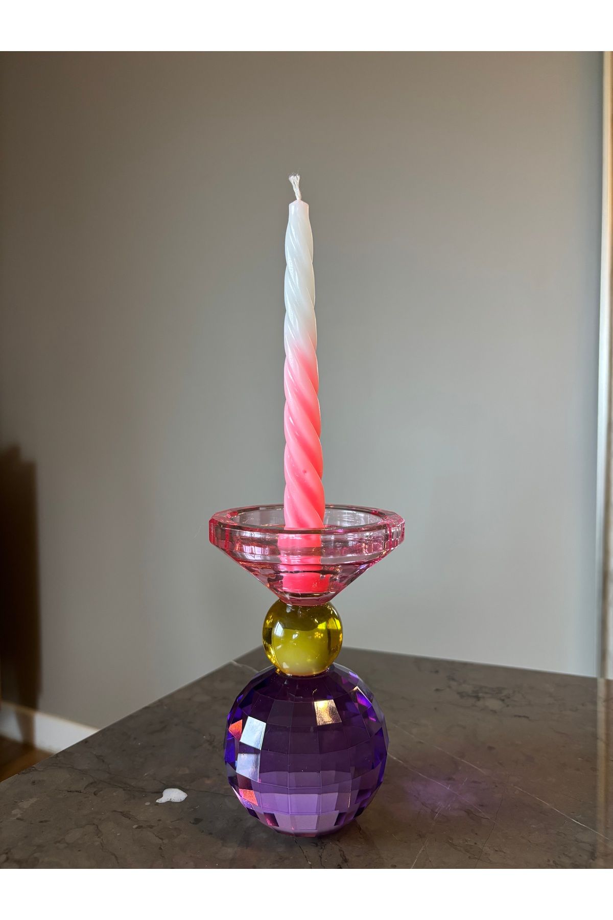 Lunera Decor Kristal Taşlı Mumluk