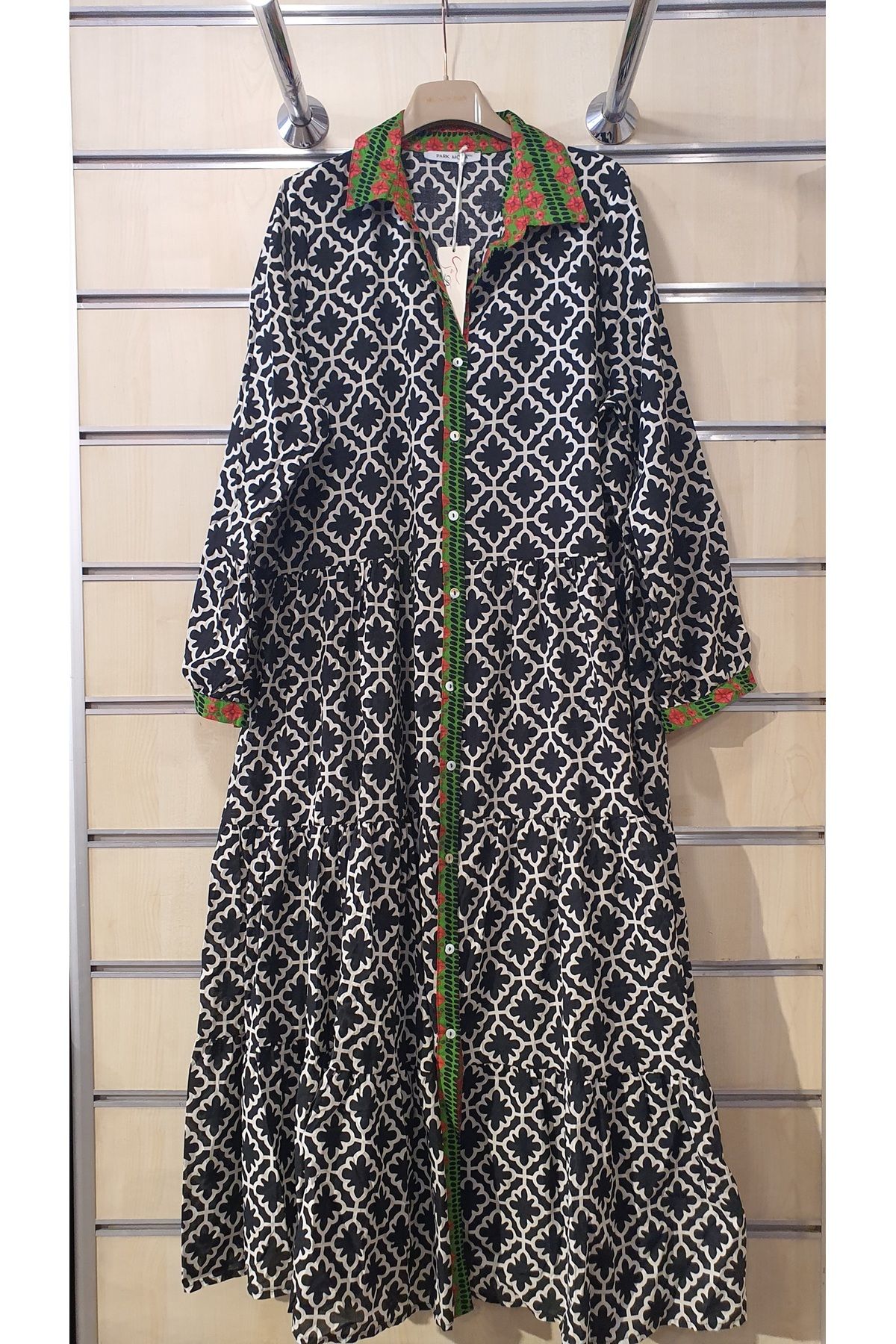 Park Moda GARNİLİ UZUN GÖMLEK ELBİSE
